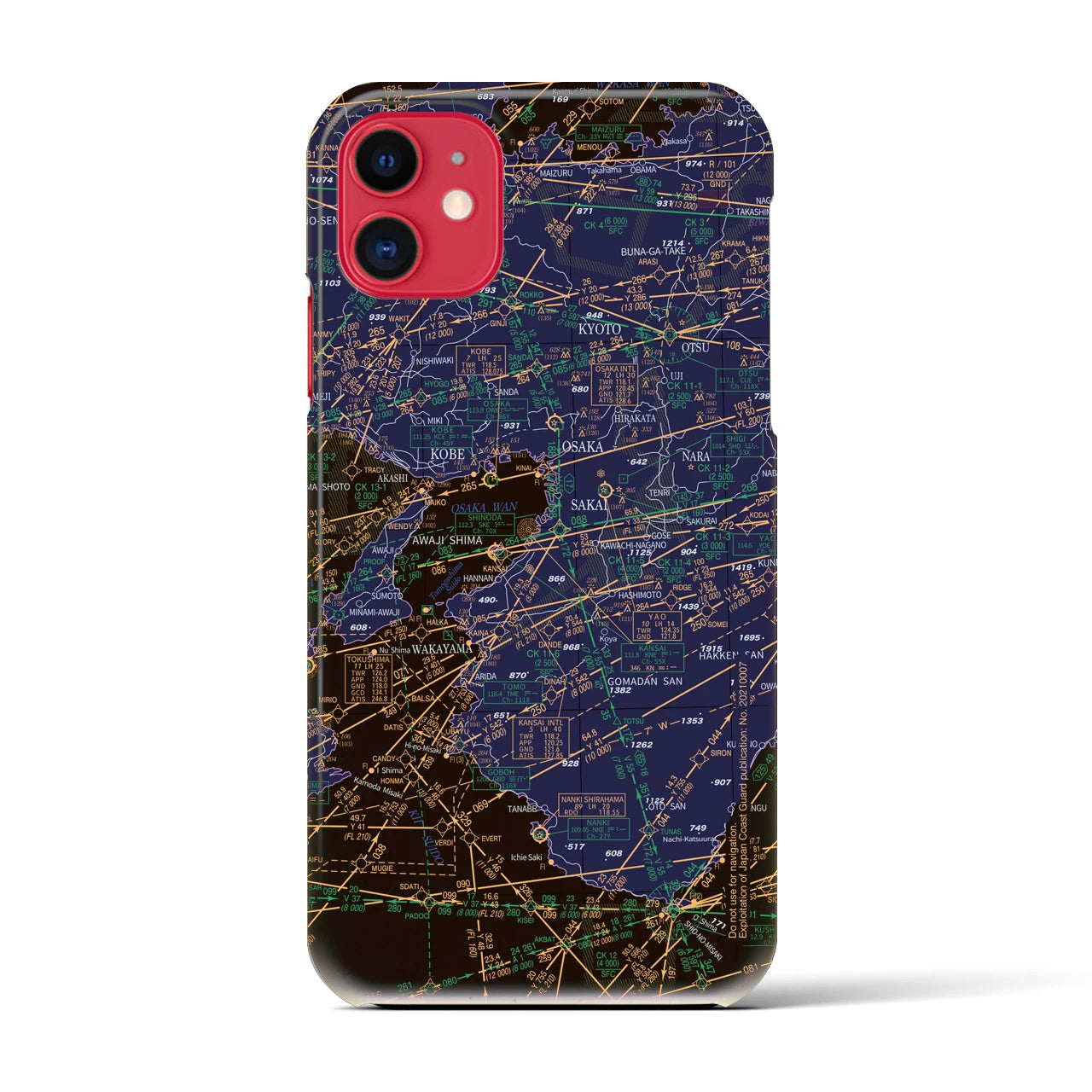 【大阪航空図(大阪府)】航空図iPhoneケース(バックカバータイプ)