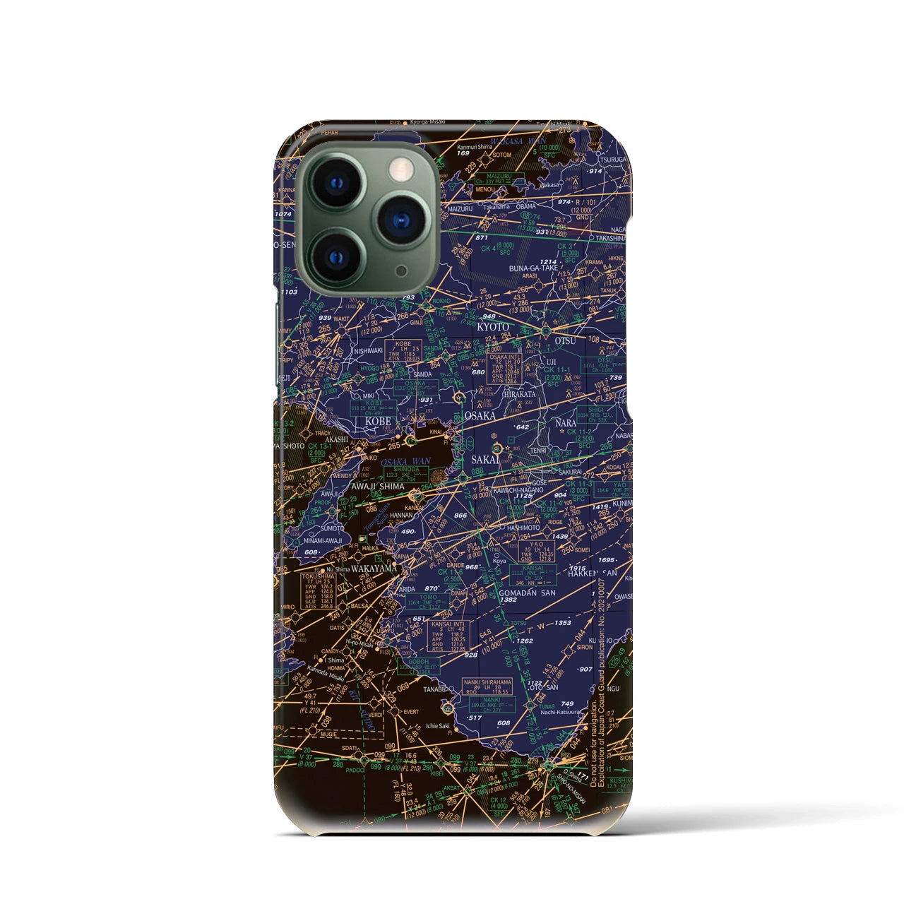 【大阪航空図(大阪府)】航空図iPhoneケース(バックカバータイプ)