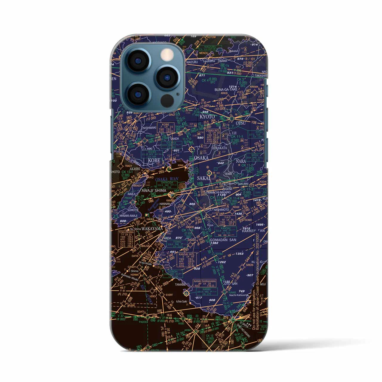 【大阪航空図(大阪府)】航空図iPhoneケース(バックカバータイプ)