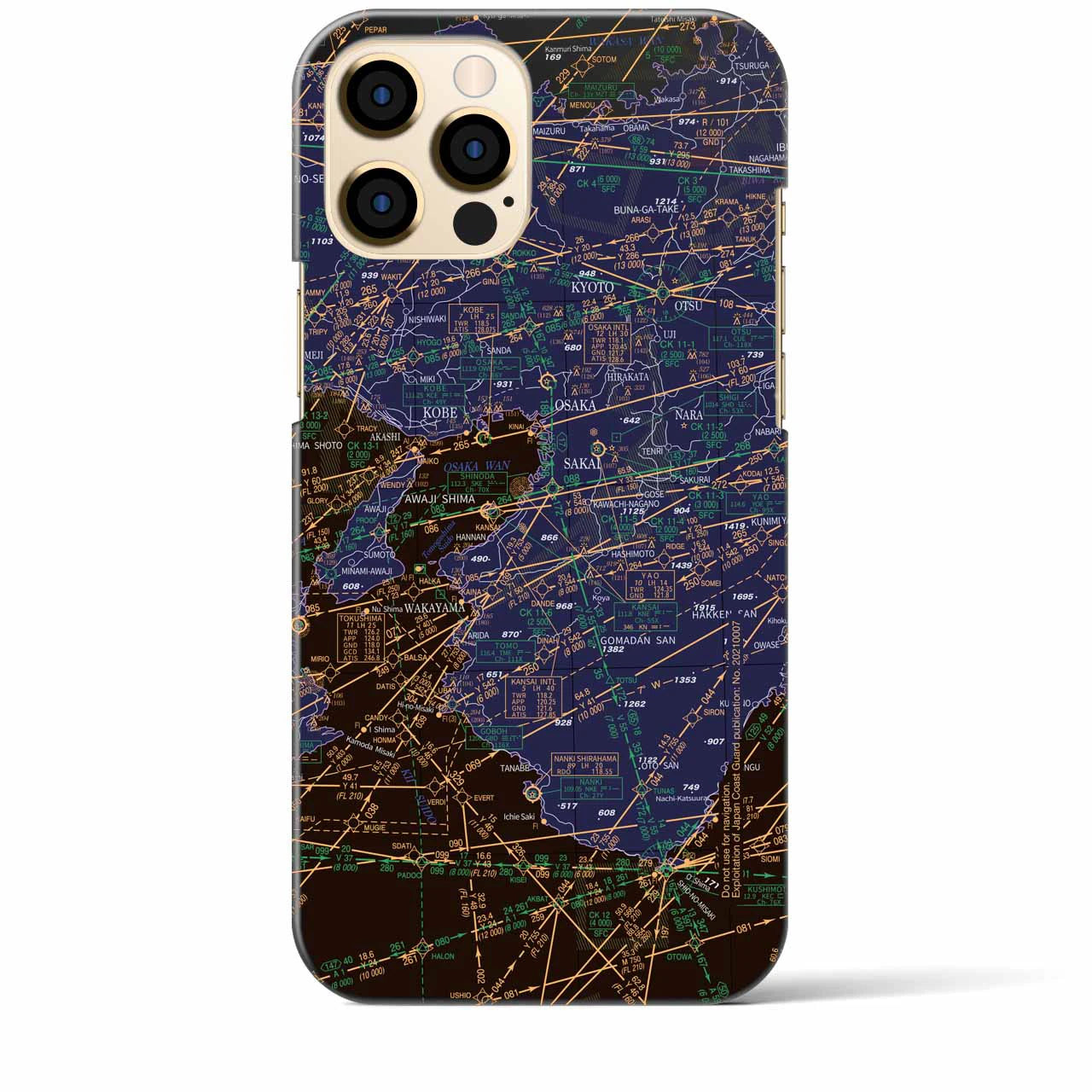 【大阪航空図(大阪府)】航空図iPhoneケース(バックカバータイプ)