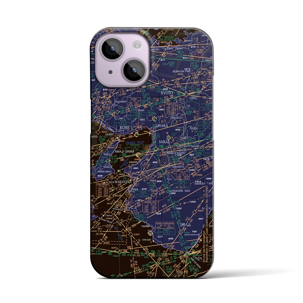 【大阪航空図(大阪府)】航空図iPhoneケース(バックカバータイプ)