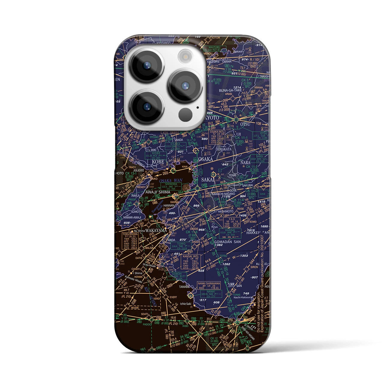 【大阪航空図(大阪府)】航空図iPhoneケース(バックカバータイプ)