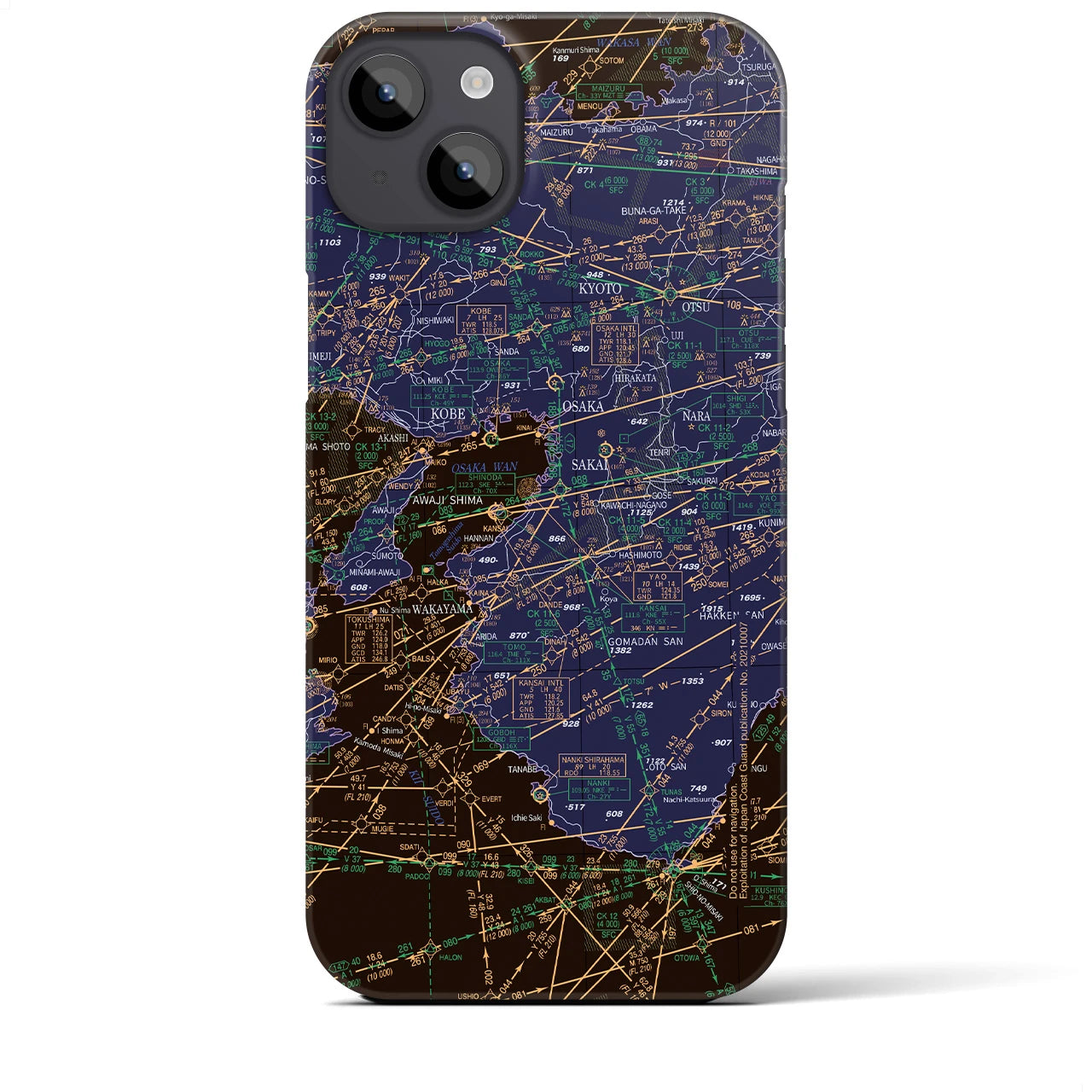 【大阪航空図(大阪府)】航空図iPhoneケース(バックカバータイプ)