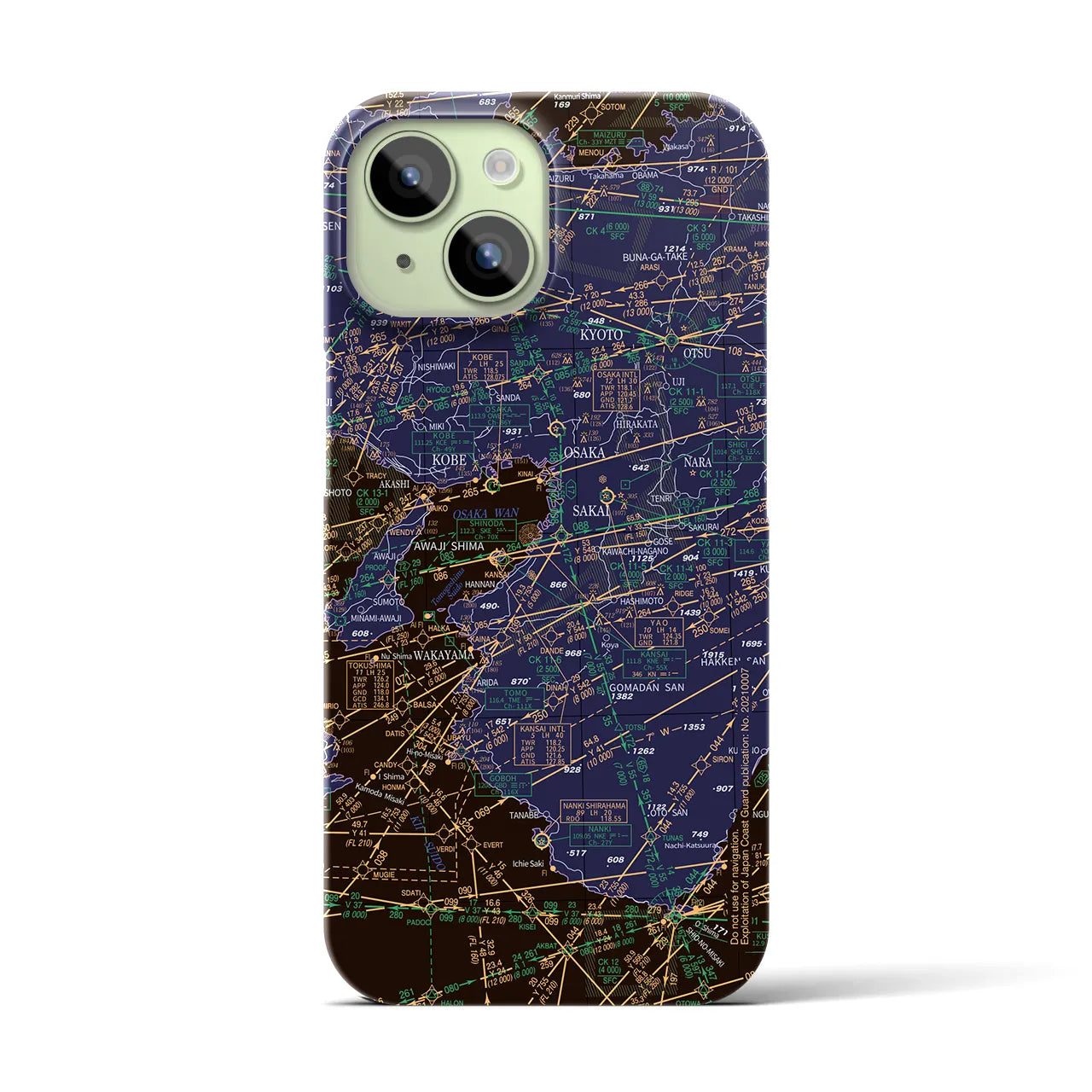 【大阪航空図(大阪府)】航空図iPhoneケース(バックカバータイプ)