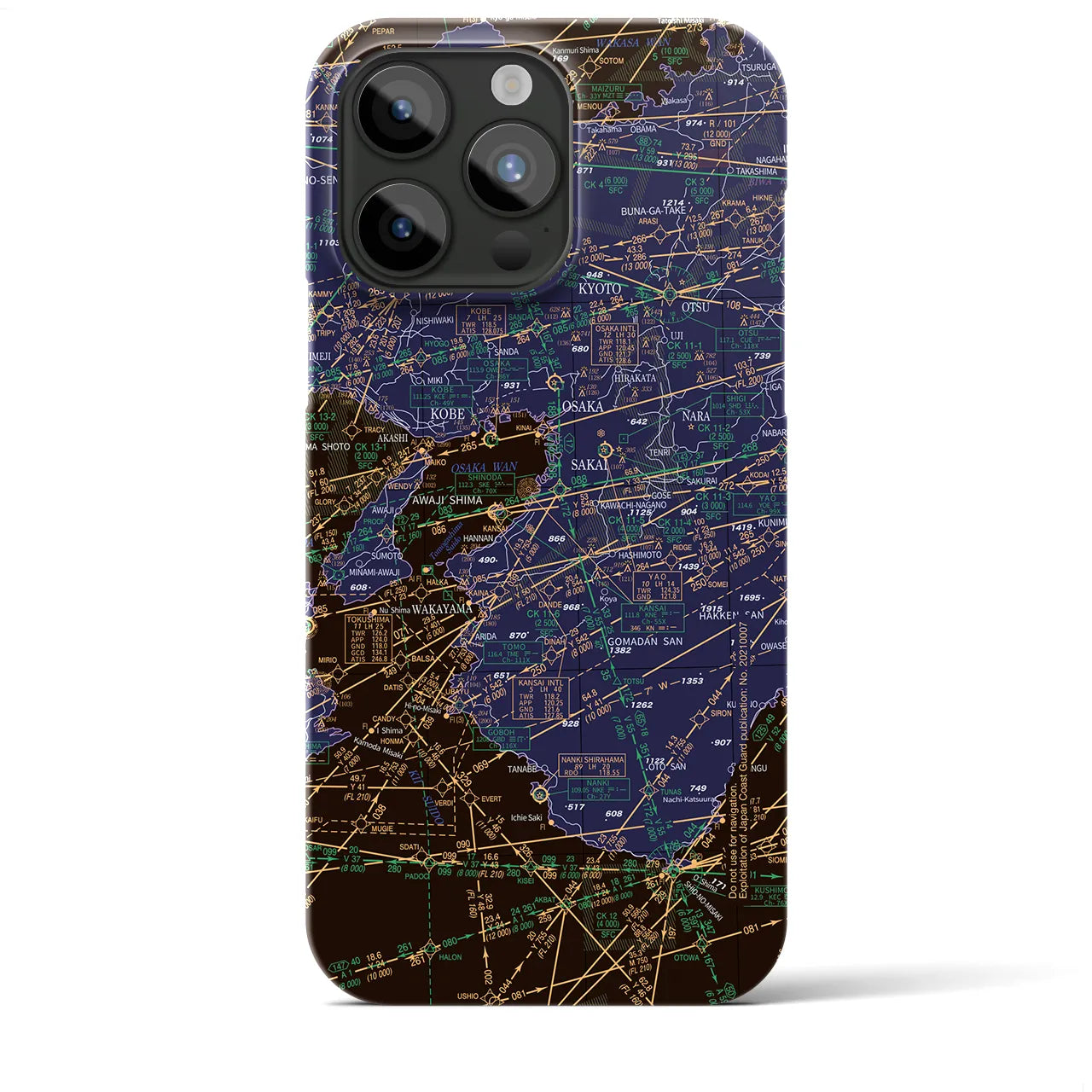 【大阪航空図(大阪府)】航空図iPhoneケース(バックカバータイプ)