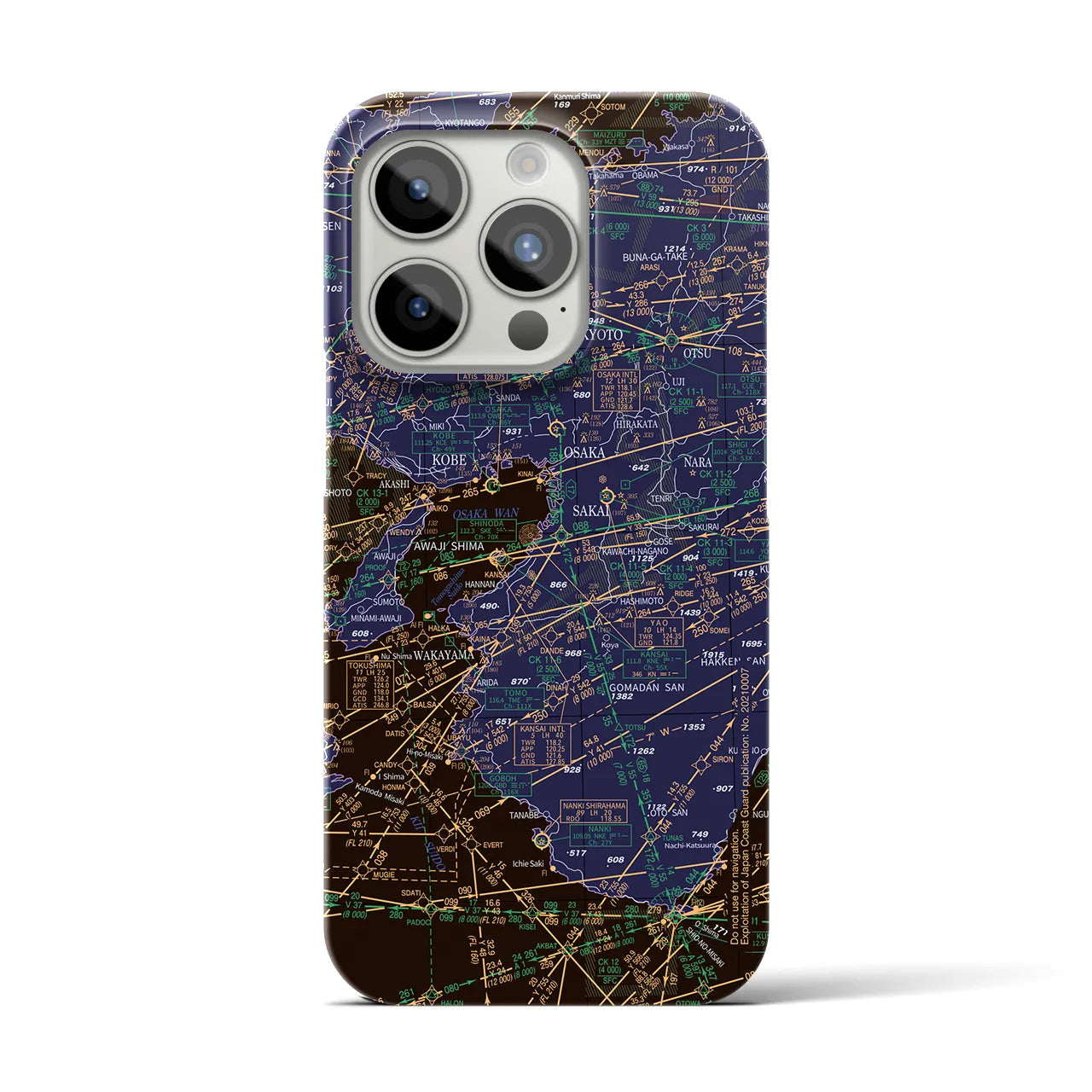 【大阪航空図(大阪府)】航空図iPhoneケース(バックカバータイプ)