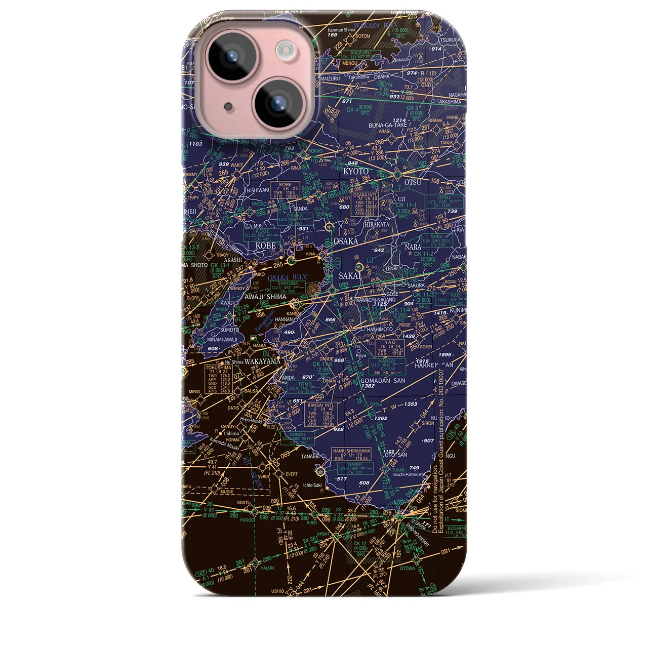 【大阪航空図(大阪府)】航空図iPhoneケース(バックカバータイプ)