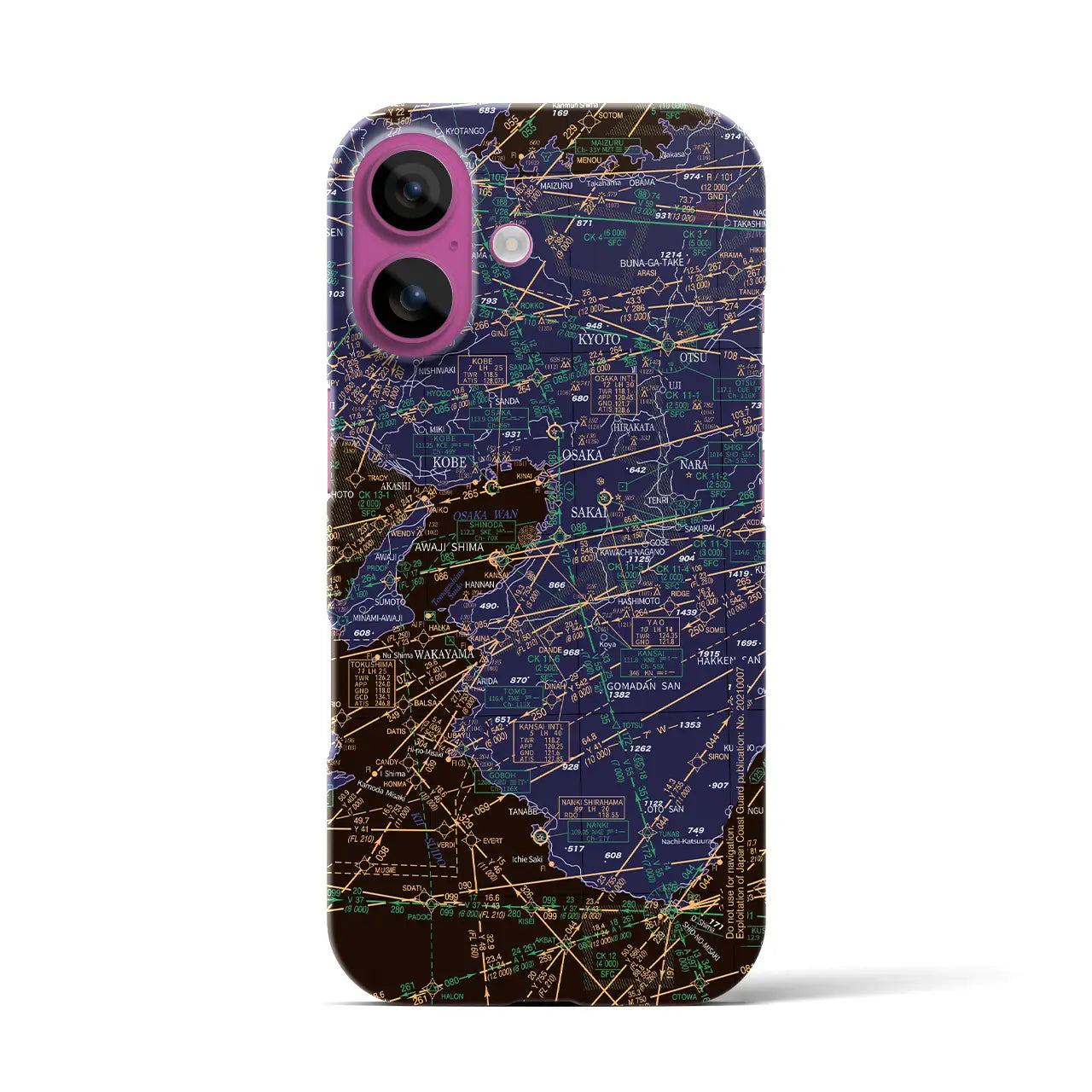 【大阪航空図(大阪府)】航空図iPhoneケース(バックカバータイプ)