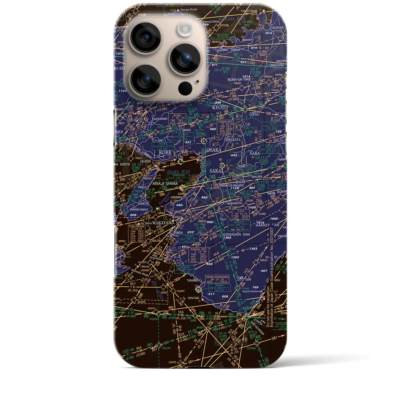 【大阪航空図(大阪府)】航空図iPhoneケース(バックカバータイプ)