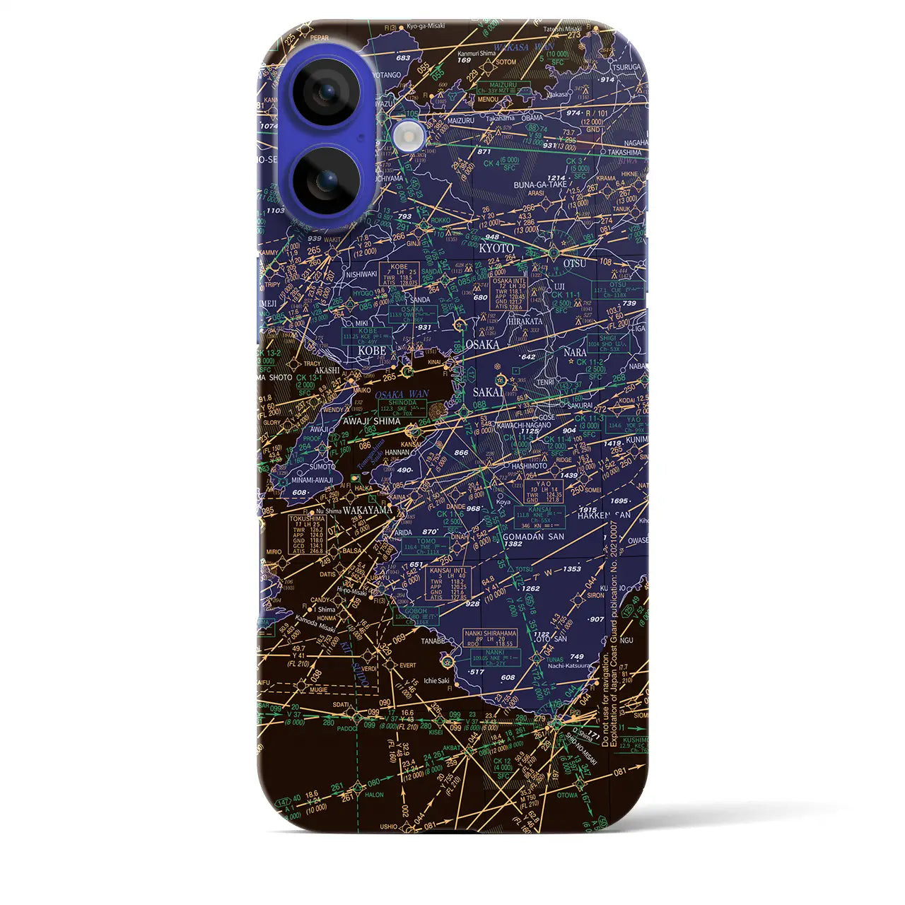 【大阪航空図(大阪府)】航空図iPhoneケース(バックカバータイプ)