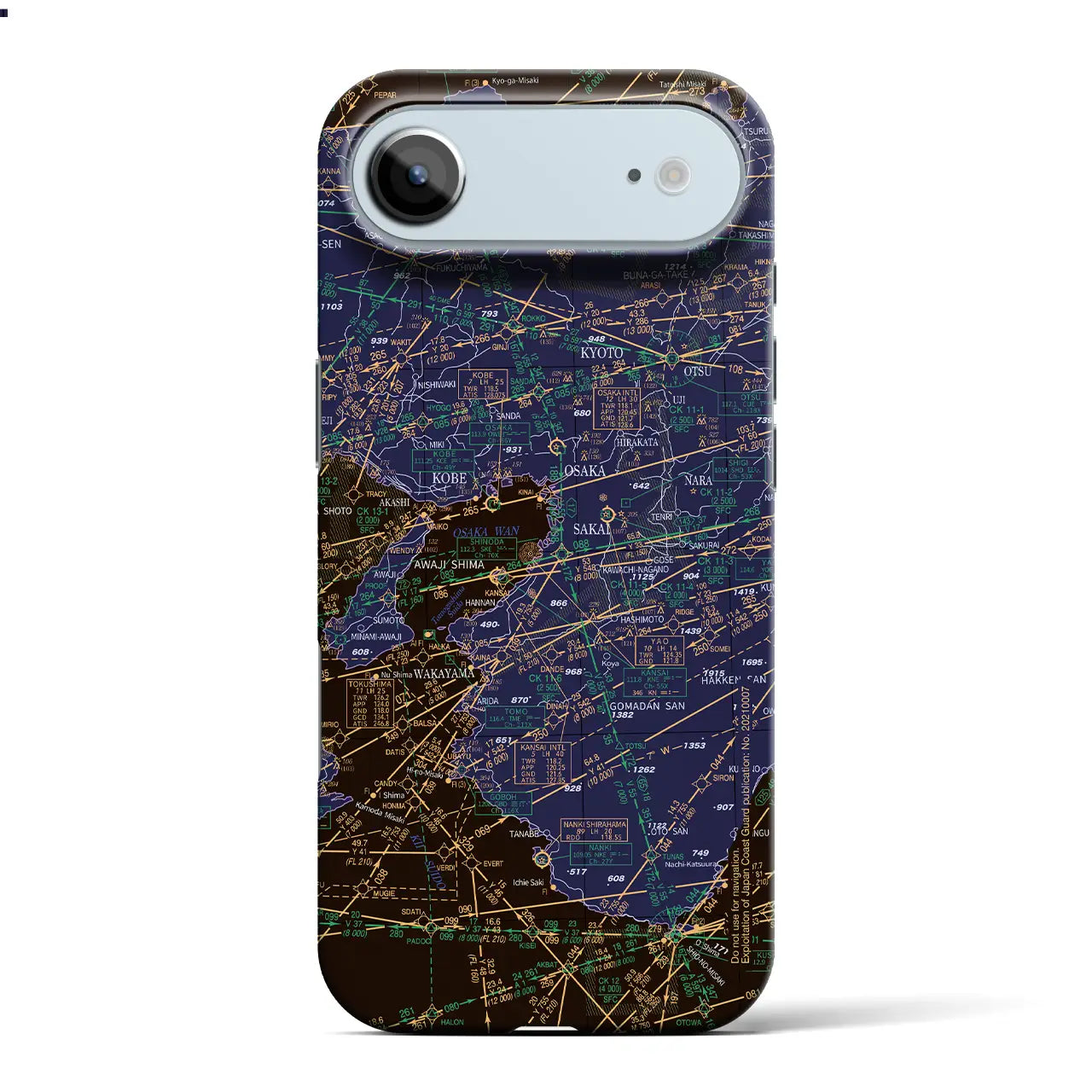 【大阪航空図(大阪府)】航空図iPhoneケース(バックカバータイプ)