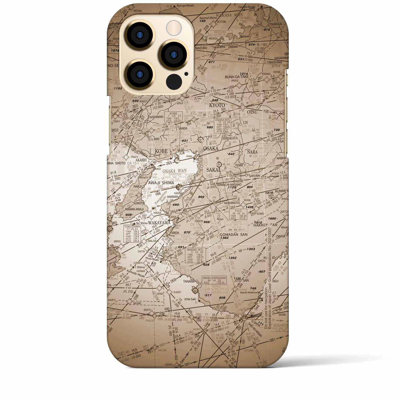 【大阪航空図(大阪府)】航空図iPhoneケース(バックカバータイプ)