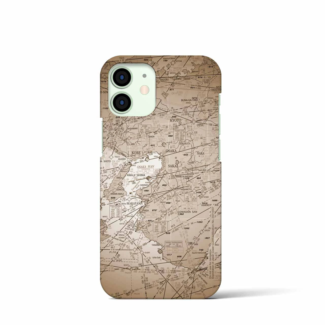 【大阪航空図(大阪府)】航空図iPhoneケース(バックカバータイプ)