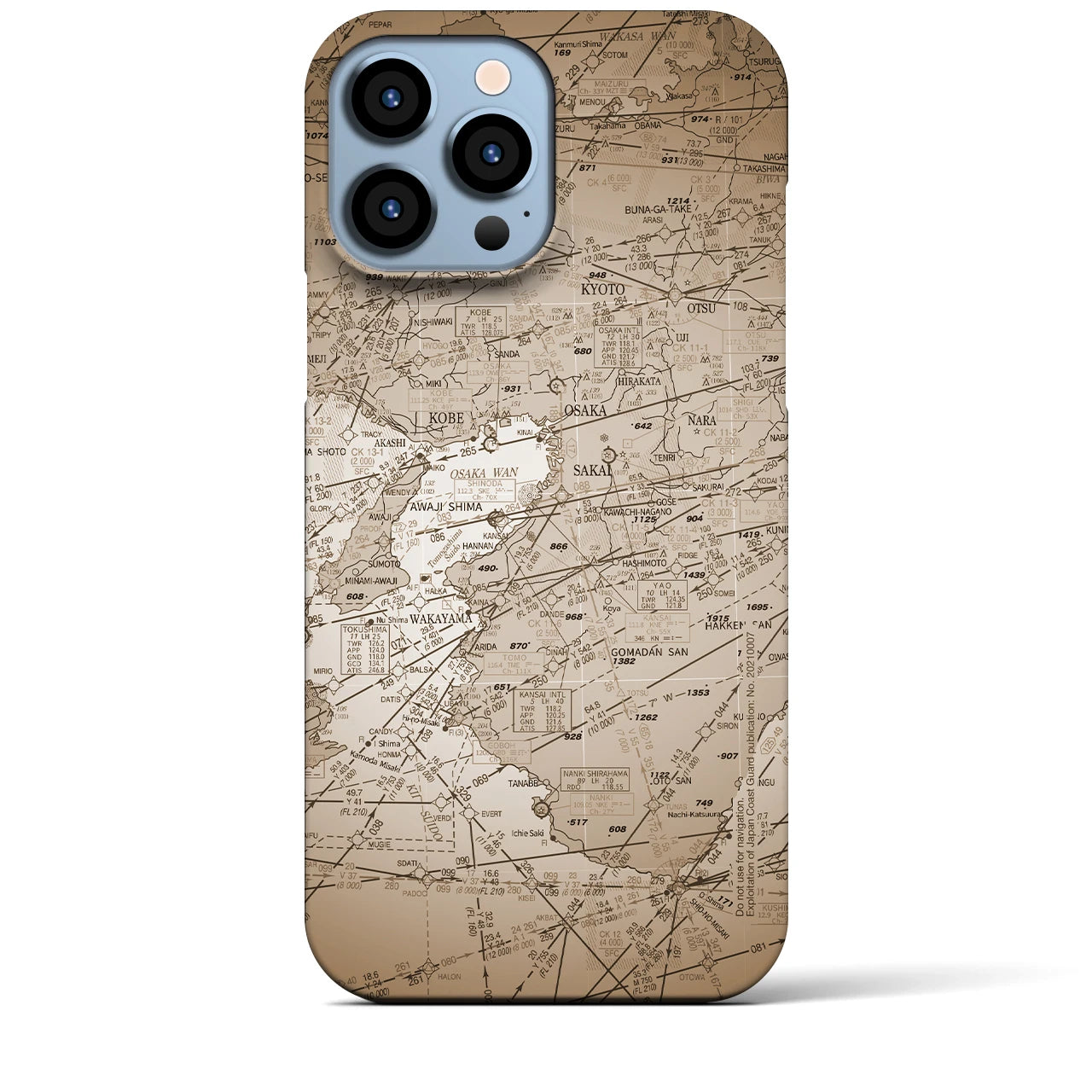 【大阪航空図(大阪府)】航空図iPhoneケース(バックカバータイプ)