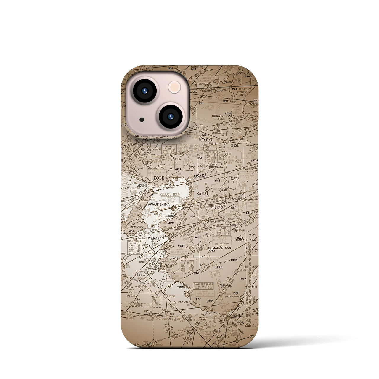 【大阪航空図(大阪府)】航空図iPhoneケース(バックカバータイプ)