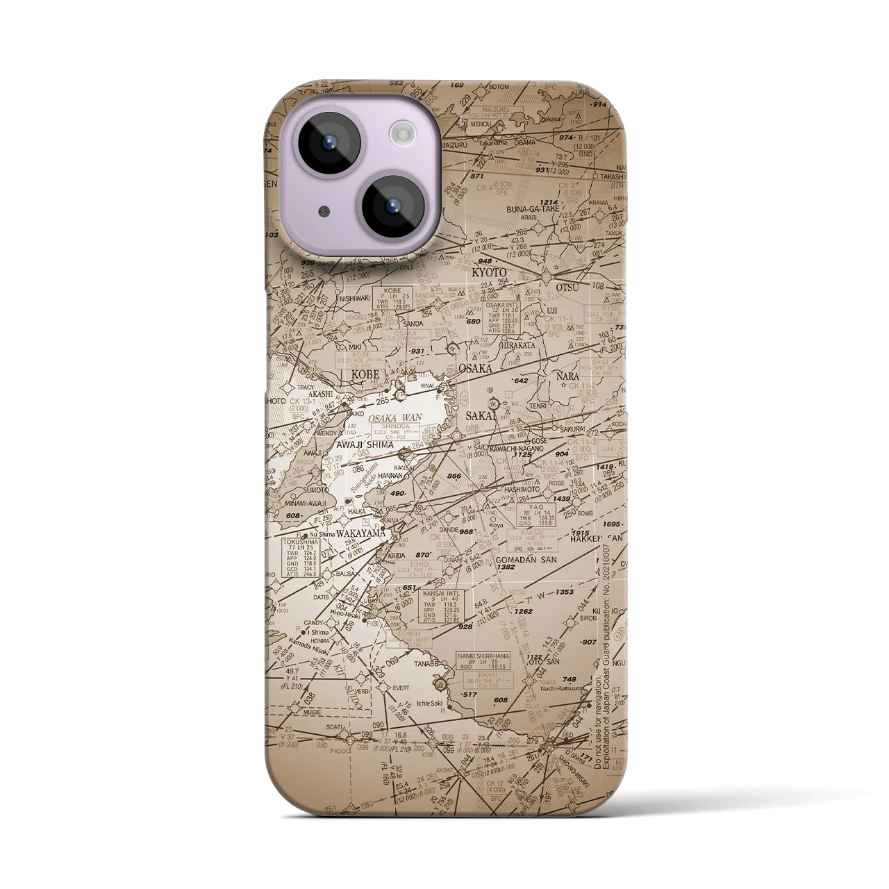 【大阪航空図(大阪府)】航空図iPhoneケース(バックカバータイプ)