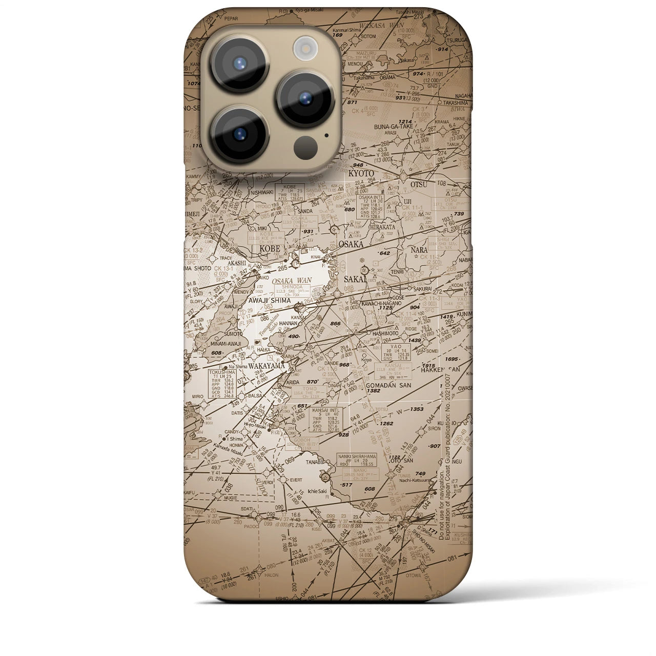 【大阪航空図(大阪府)】航空図iPhoneケース(バックカバータイプ)