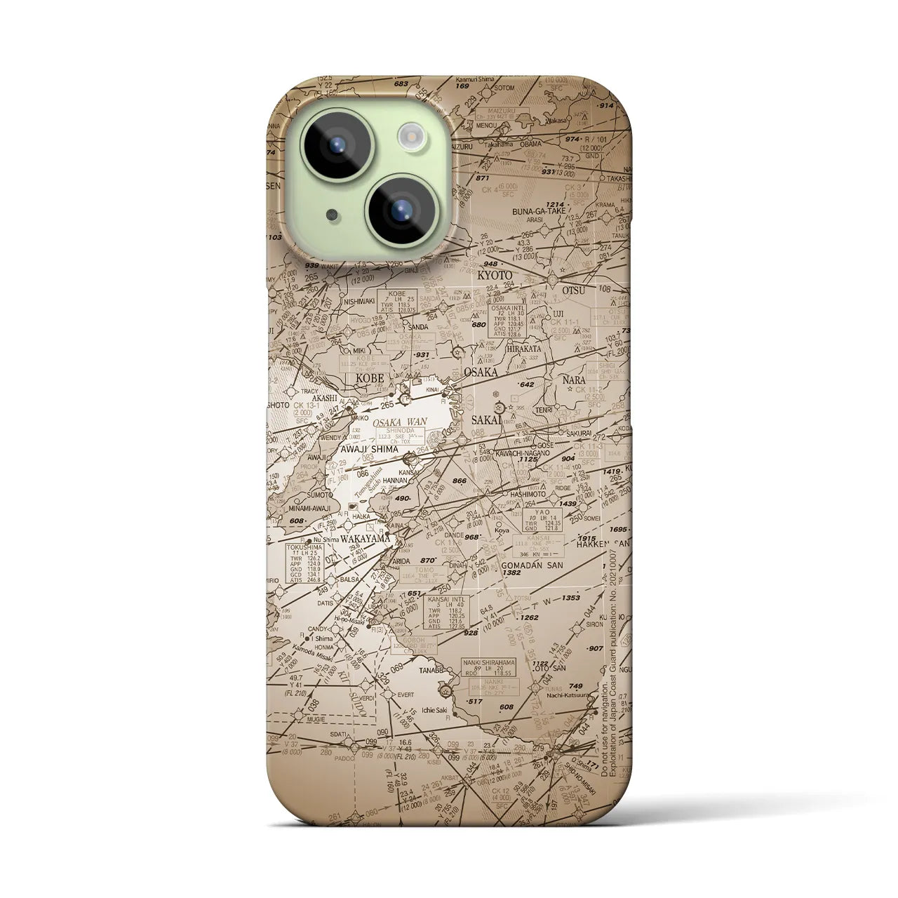 【大阪航空図(大阪府)】航空図iPhoneケース(バックカバータイプ)