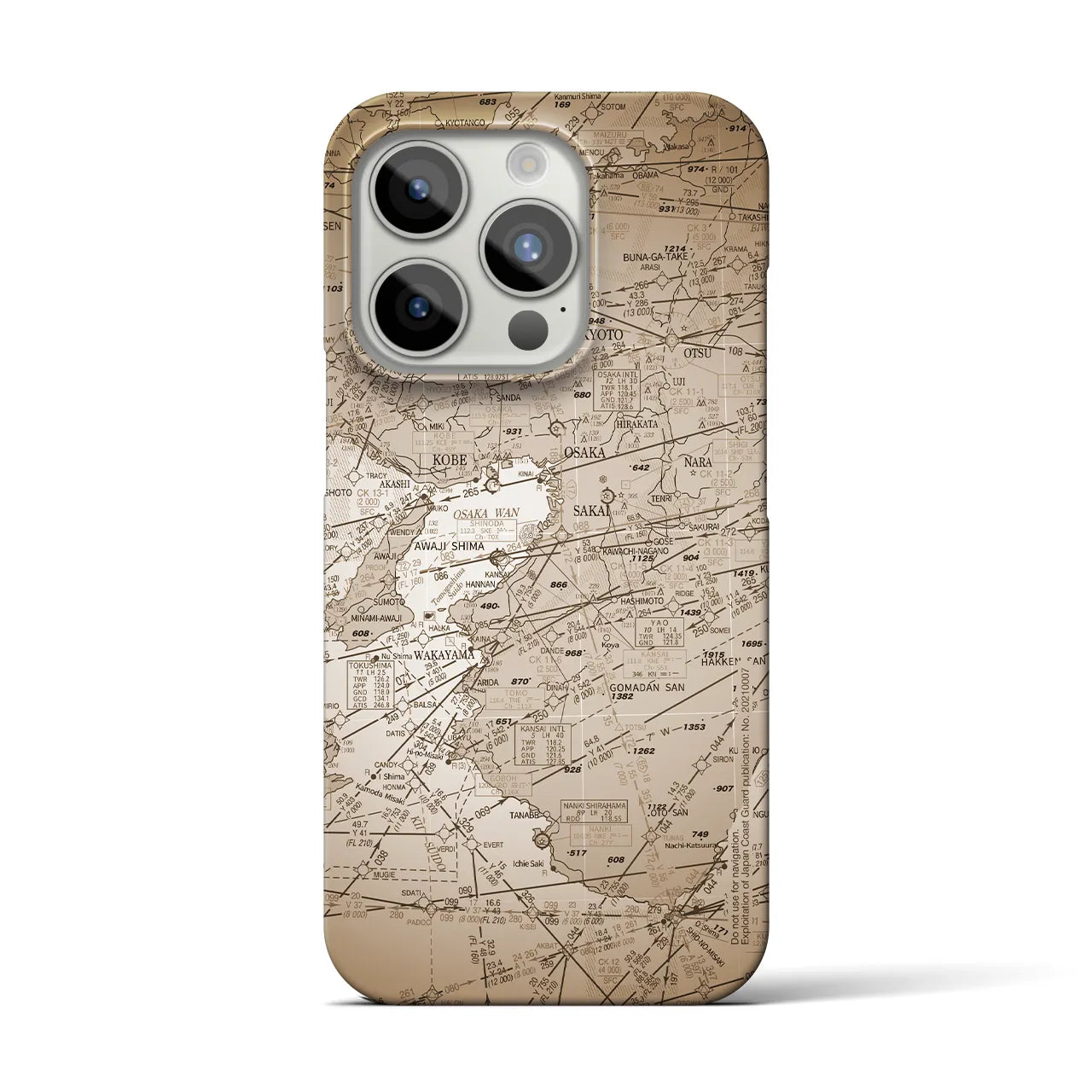 【大阪航空図(大阪府)】航空図iPhoneケース(バックカバータイプ)