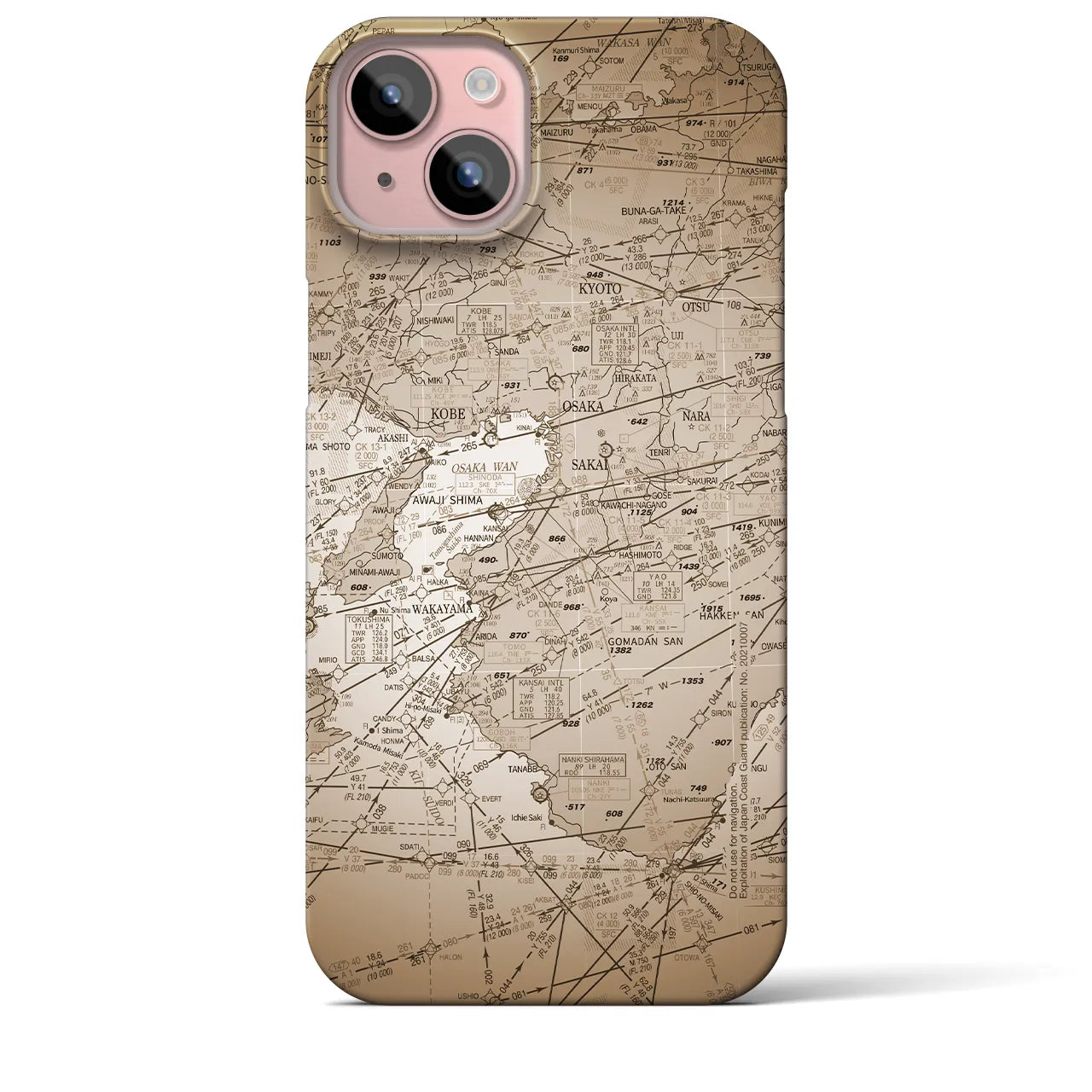 【大阪航空図(大阪府)】航空図iPhoneケース(バックカバータイプ)