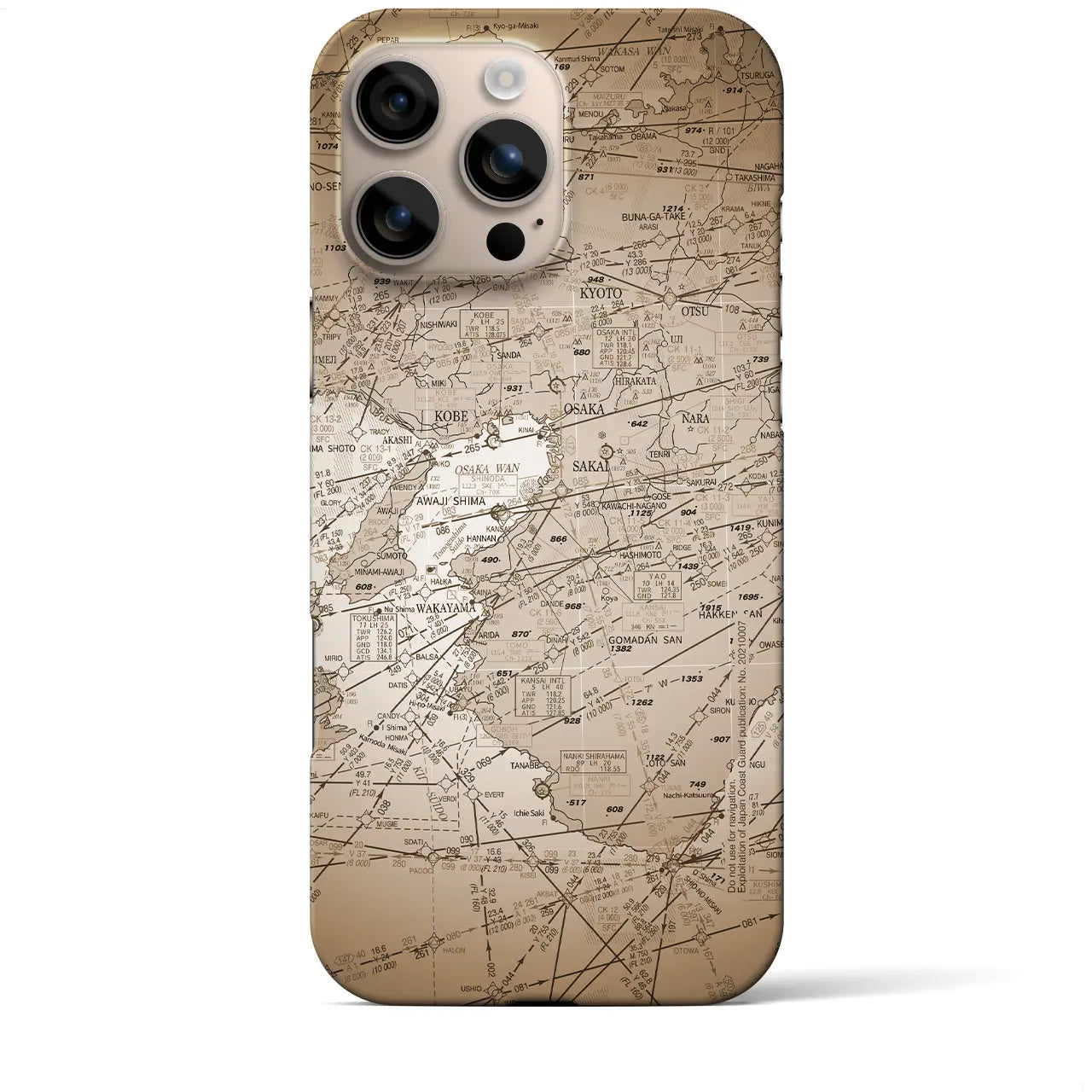 【大阪航空図(大阪府)】航空図iPhoneケース(バックカバータイプ)