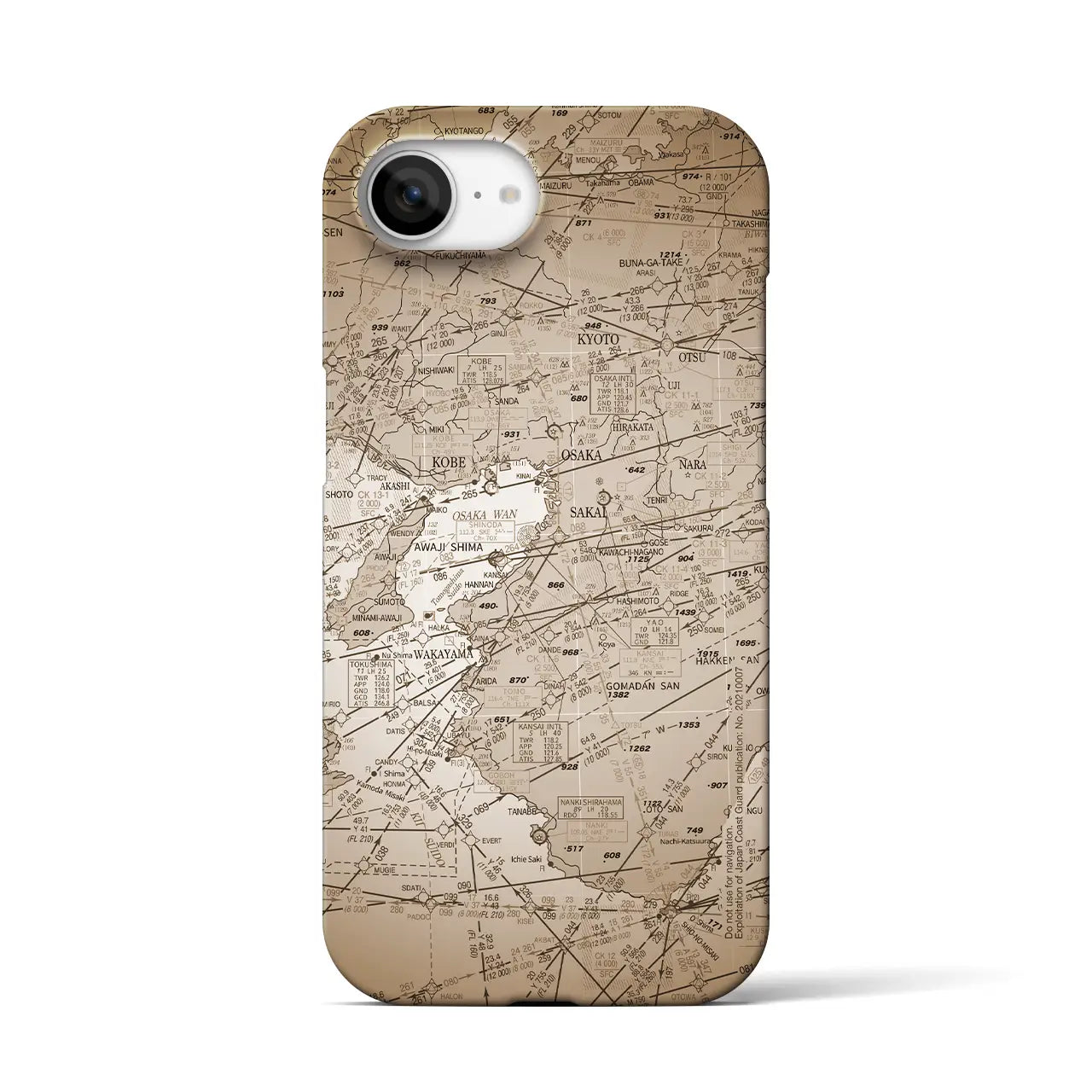 【大阪航空図(大阪府)】航空図iPhoneケース(バックカバータイプ)