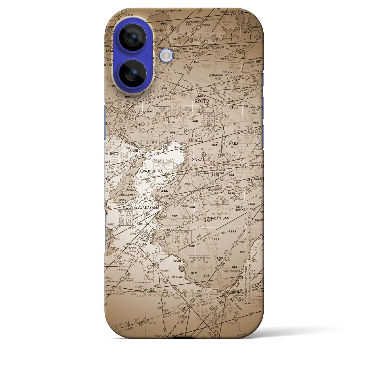 【大阪航空図(大阪府)】航空図iPhoneケース(バックカバータイプ)