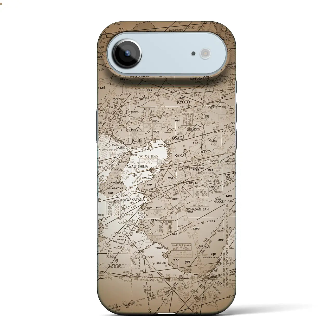 【大阪航空図(大阪府)】航空図iPhoneケース(バックカバータイプ)