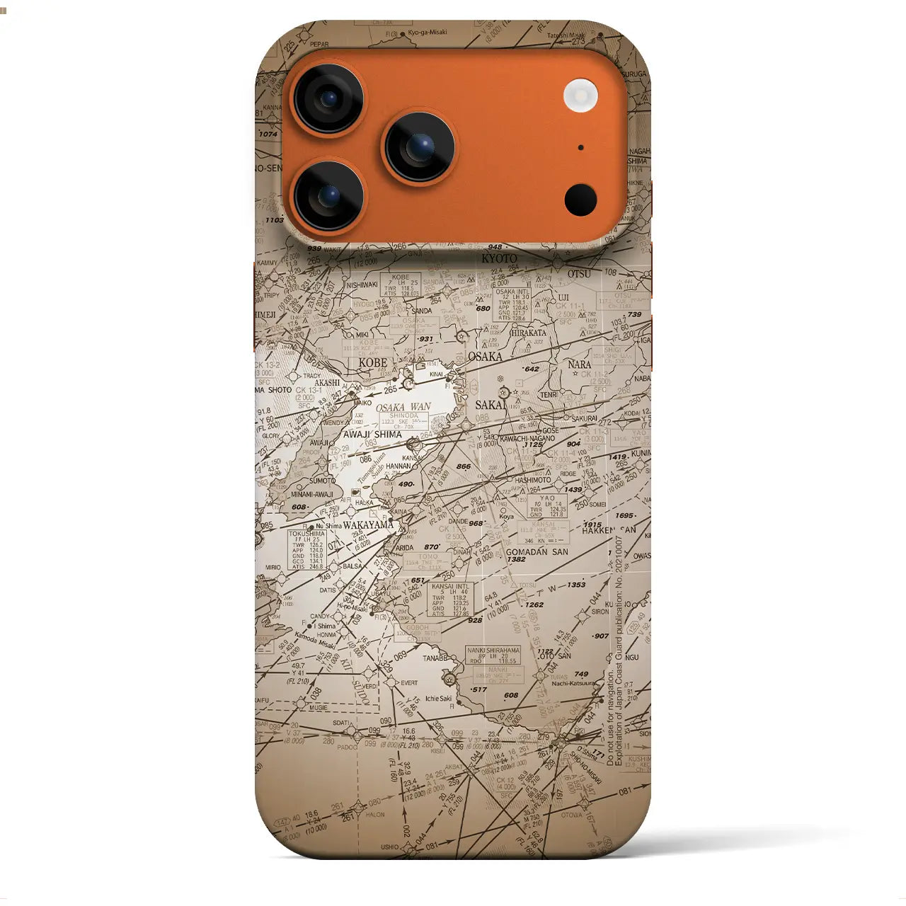 【大阪航空図(大阪府)】航空図iPhoneケース(バックカバータイプ)