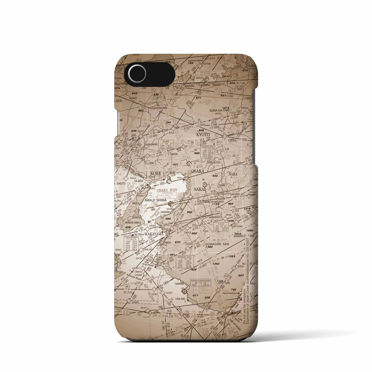 【大阪航空図(大阪府)】航空図iPhoneケース(バックカバータイプ)