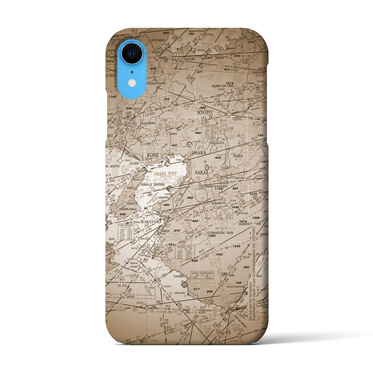 【大阪航空図(大阪府)】航空図iPhoneケース(バックカバータイプ)