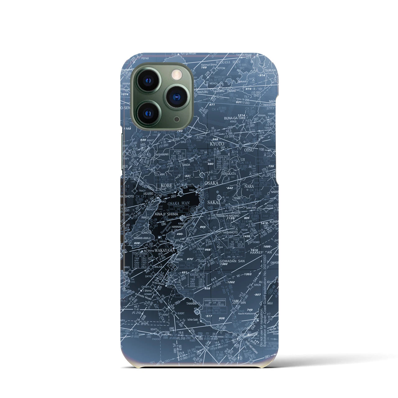 【大阪航空図(大阪府)】航空図iPhoneケース(バックカバータイプ)