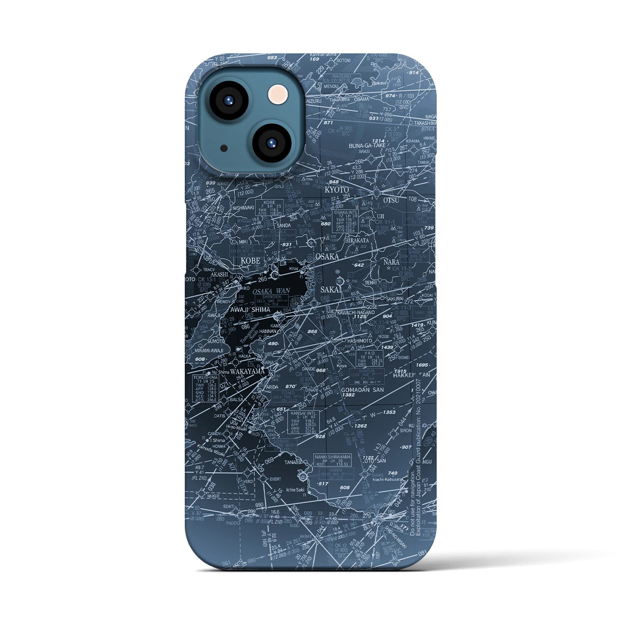 【大阪航空図(大阪府)】航空図iPhoneケース(バックカバータイプ)