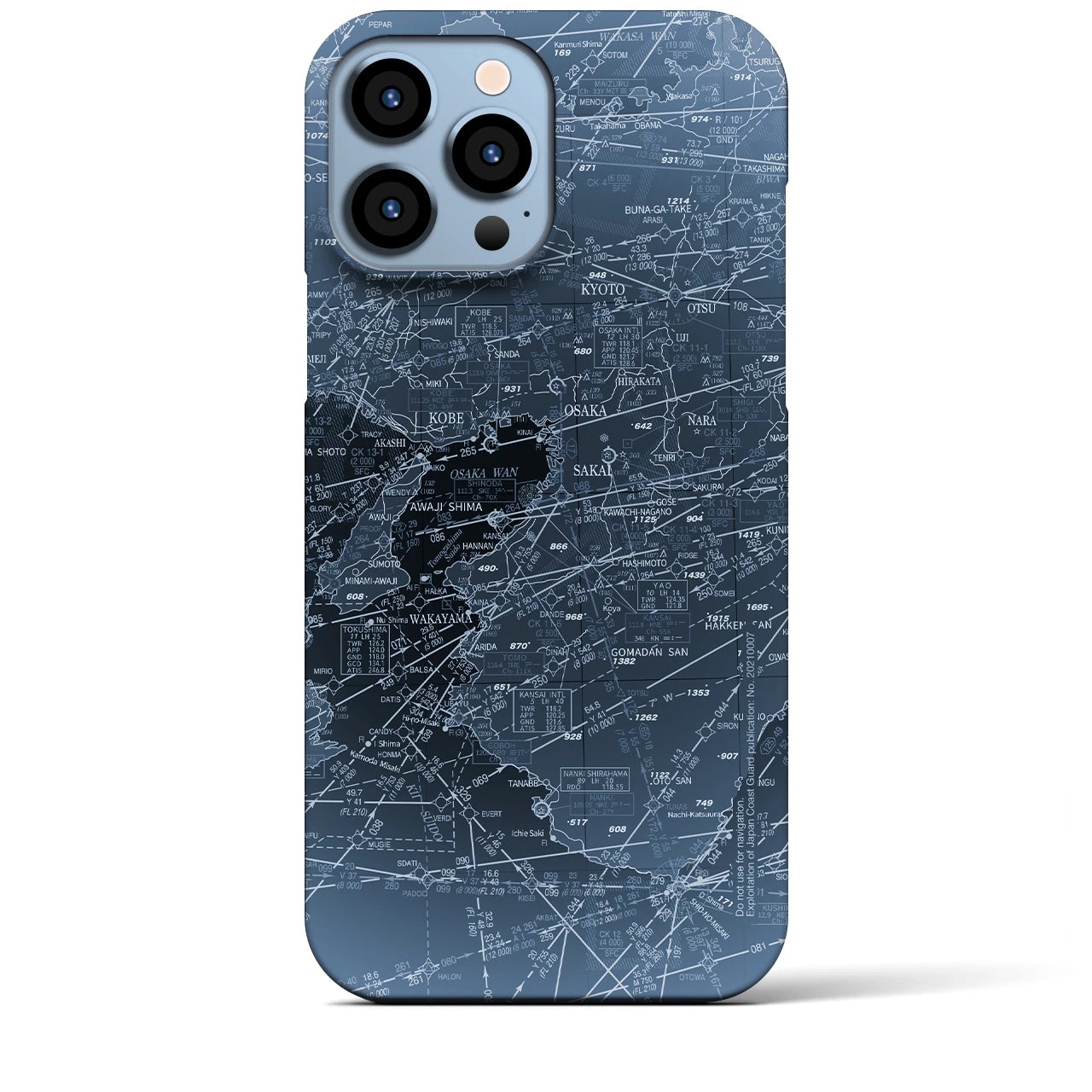 【大阪航空図(大阪府)】航空図iPhoneケース(バックカバータイプ)