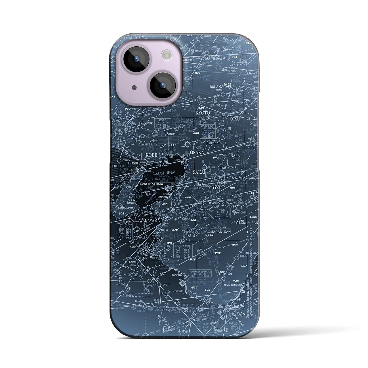 【大阪航空図(大阪府)】航空図iPhoneケース(バックカバータイプ)