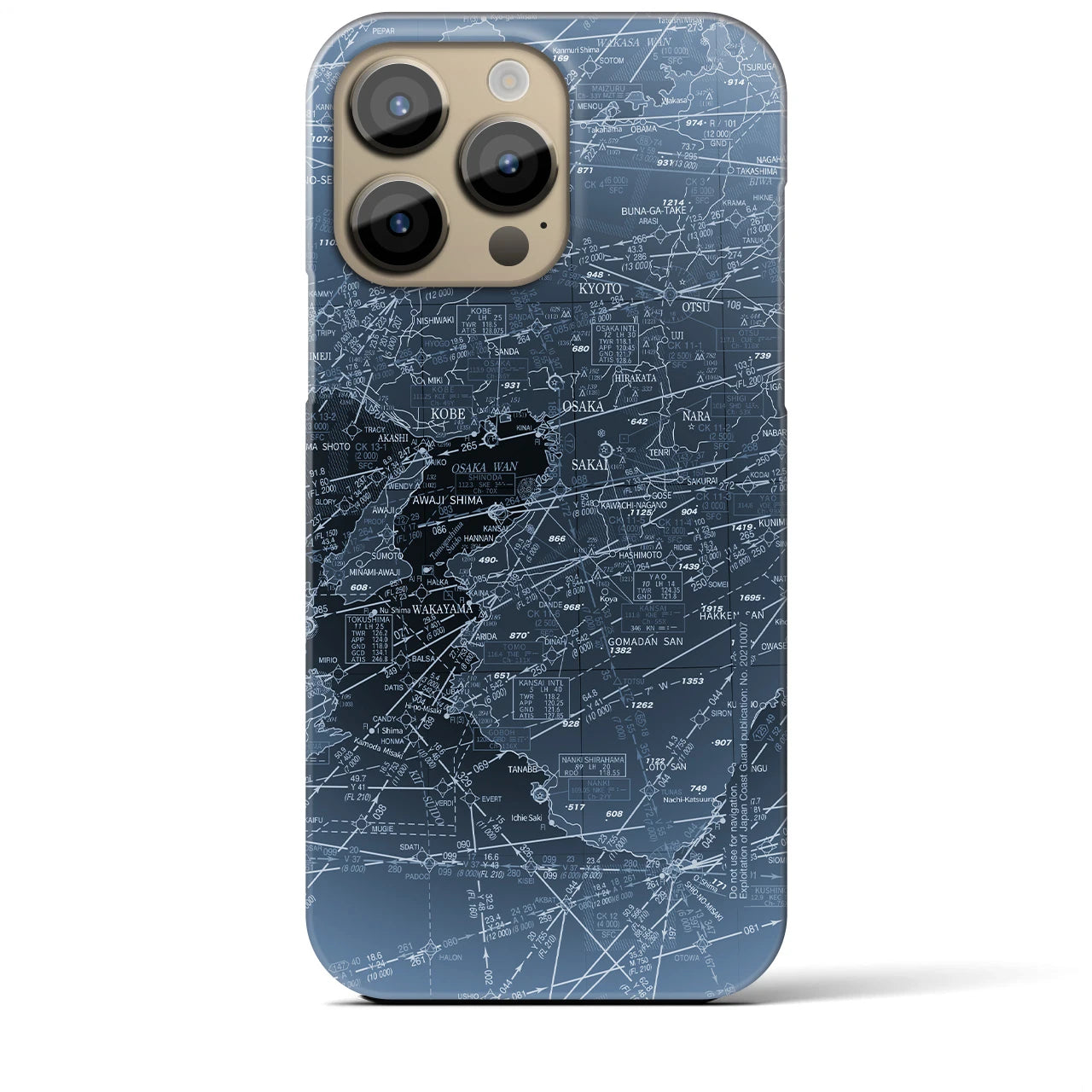 【大阪航空図(大阪府)】航空図iPhoneケース(バックカバータイプ)