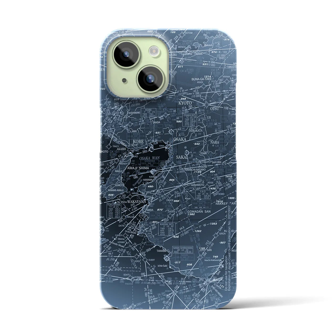 【大阪航空図(大阪府)】航空図iPhoneケース(バックカバータイプ)