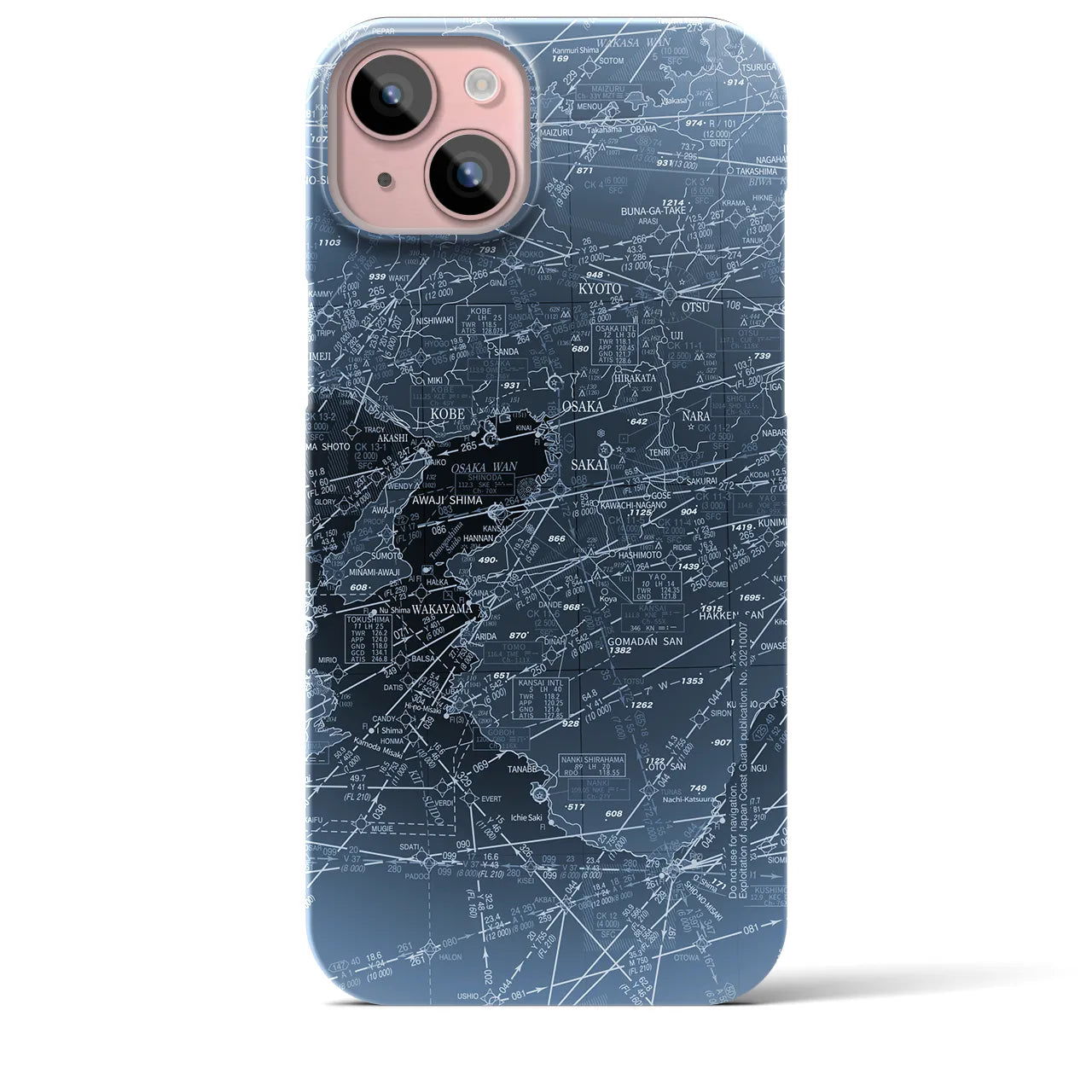 【大阪航空図(大阪府)】航空図iPhoneケース(バックカバータイプ)