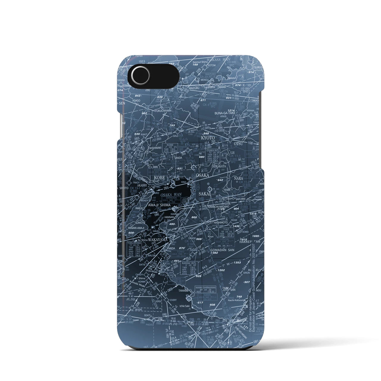 【大阪航空図(大阪府)】航空図iPhoneケース(バックカバータイプ)