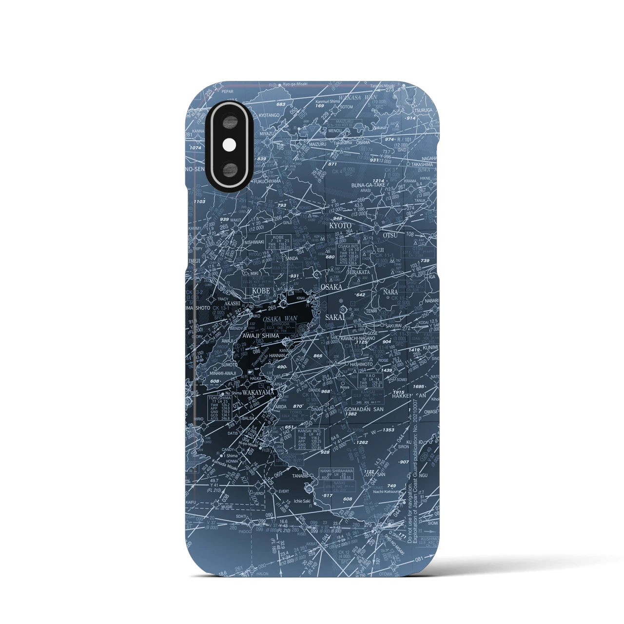 【大阪航空図(大阪府)】航空図iPhoneケース(バックカバータイプ)