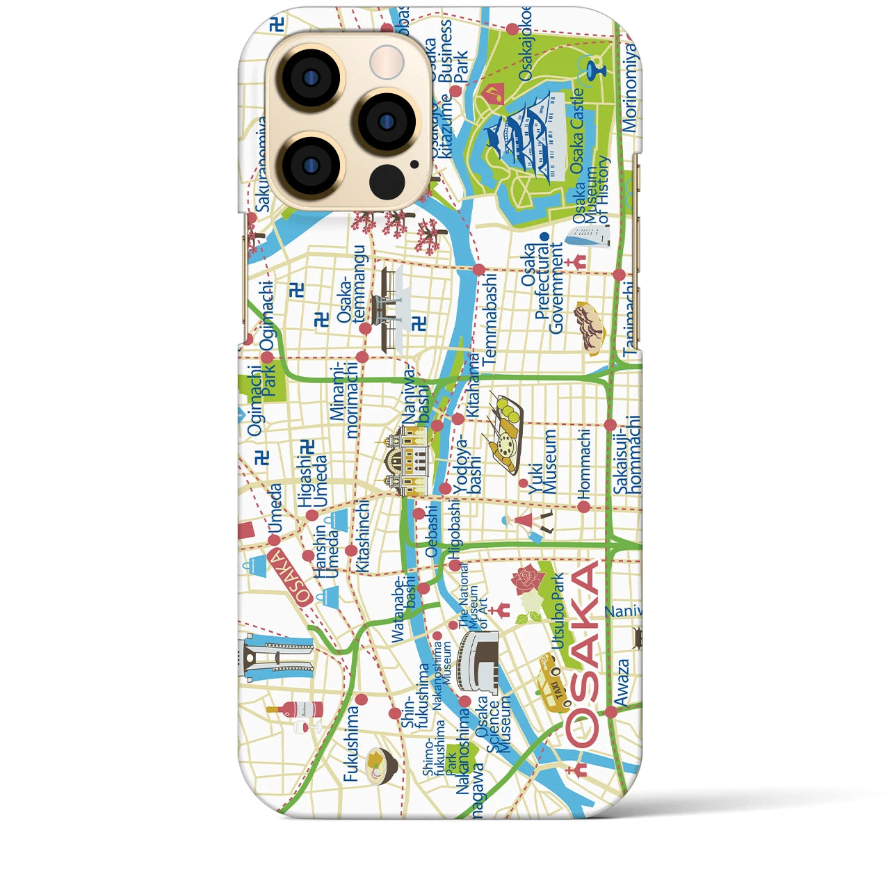 【大阪】イラストマップiPhoneケース(バックカバータイプ)