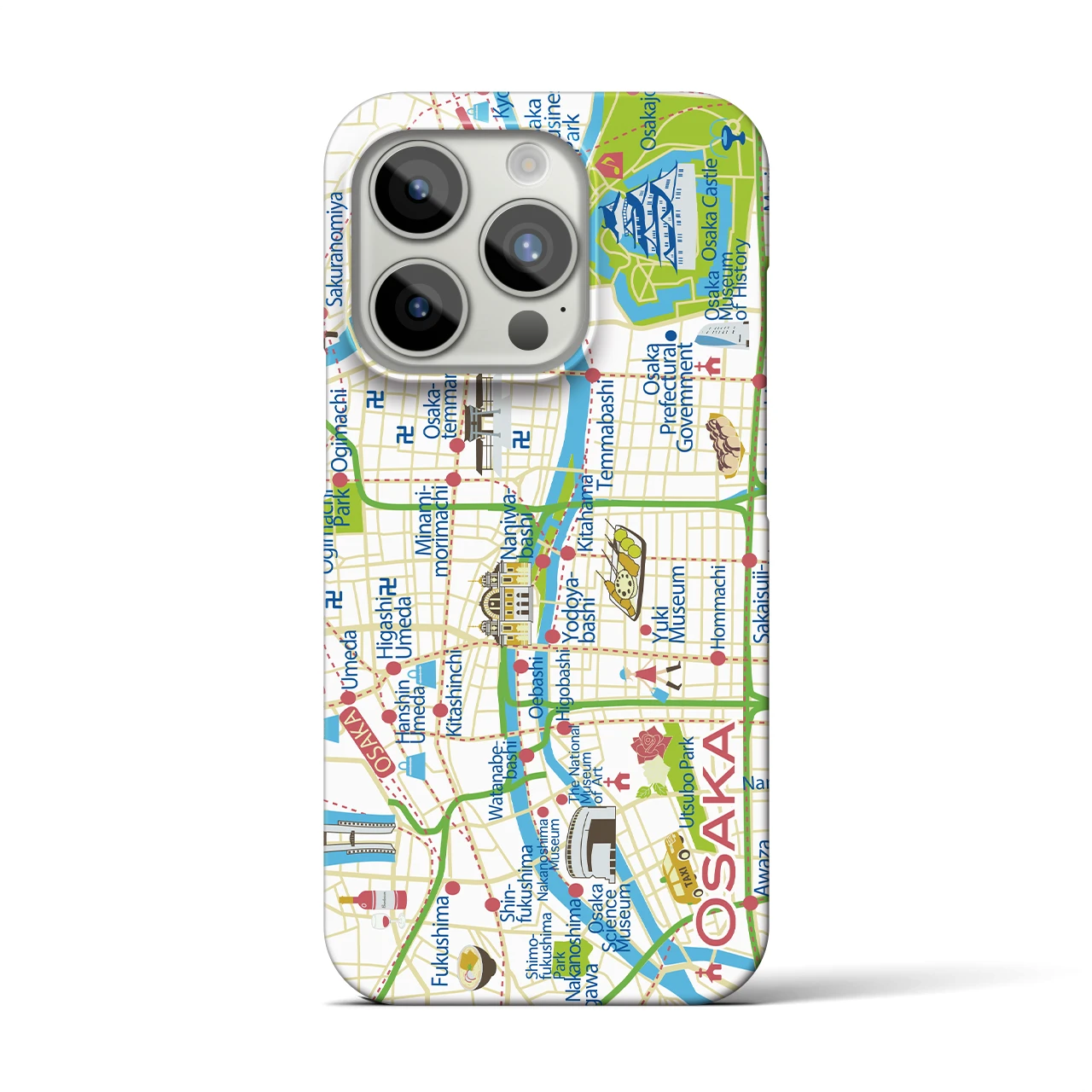 【大阪】イラストマップiPhoneケース(バックカバータイプ)