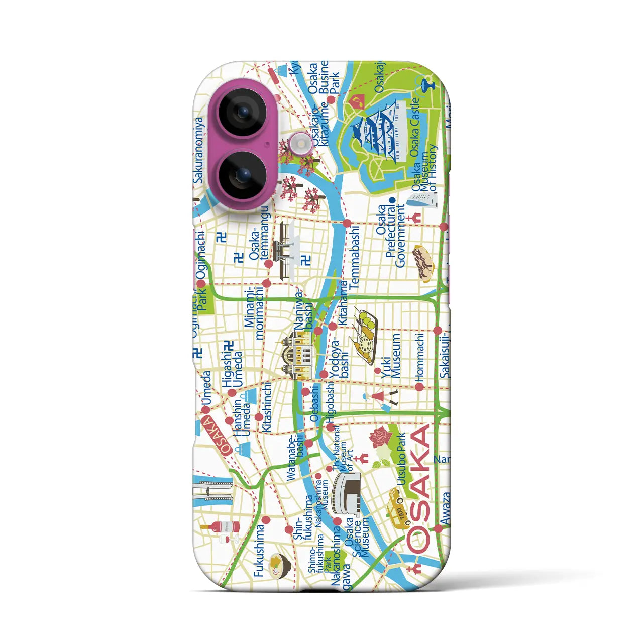 【大阪】イラストマップiPhoneケース(バックカバータイプ)
