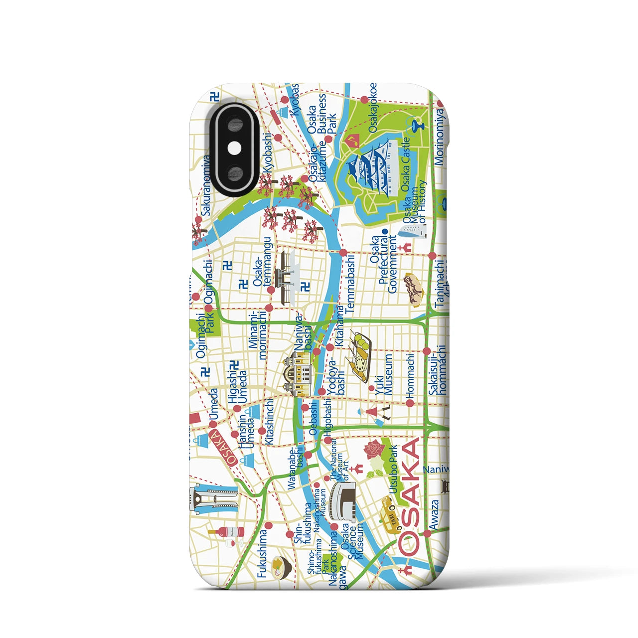 【大阪】イラストマップiPhoneケース(バックカバータイプ)