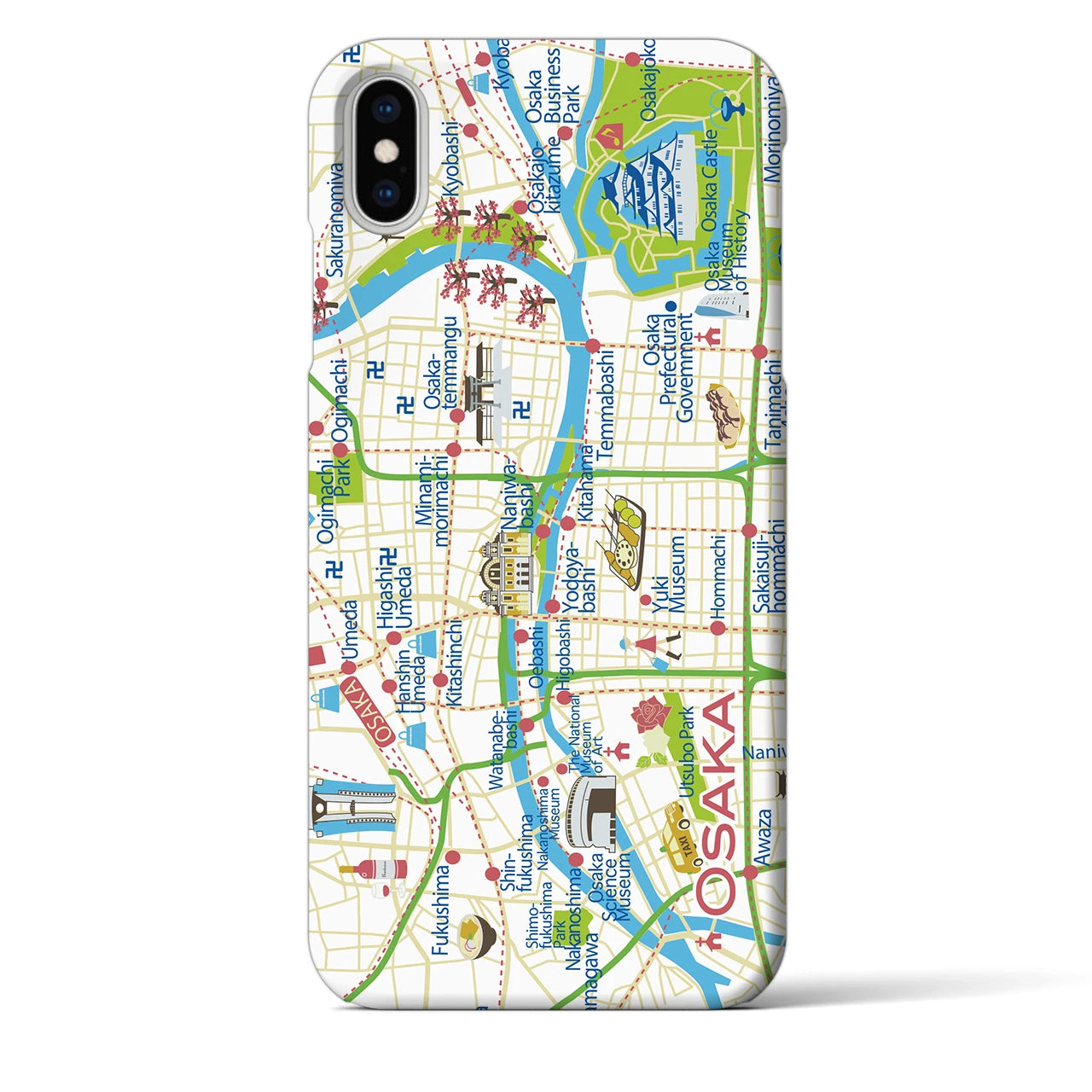 【大阪】イラストマップiPhoneケース(バックカバータイプ)