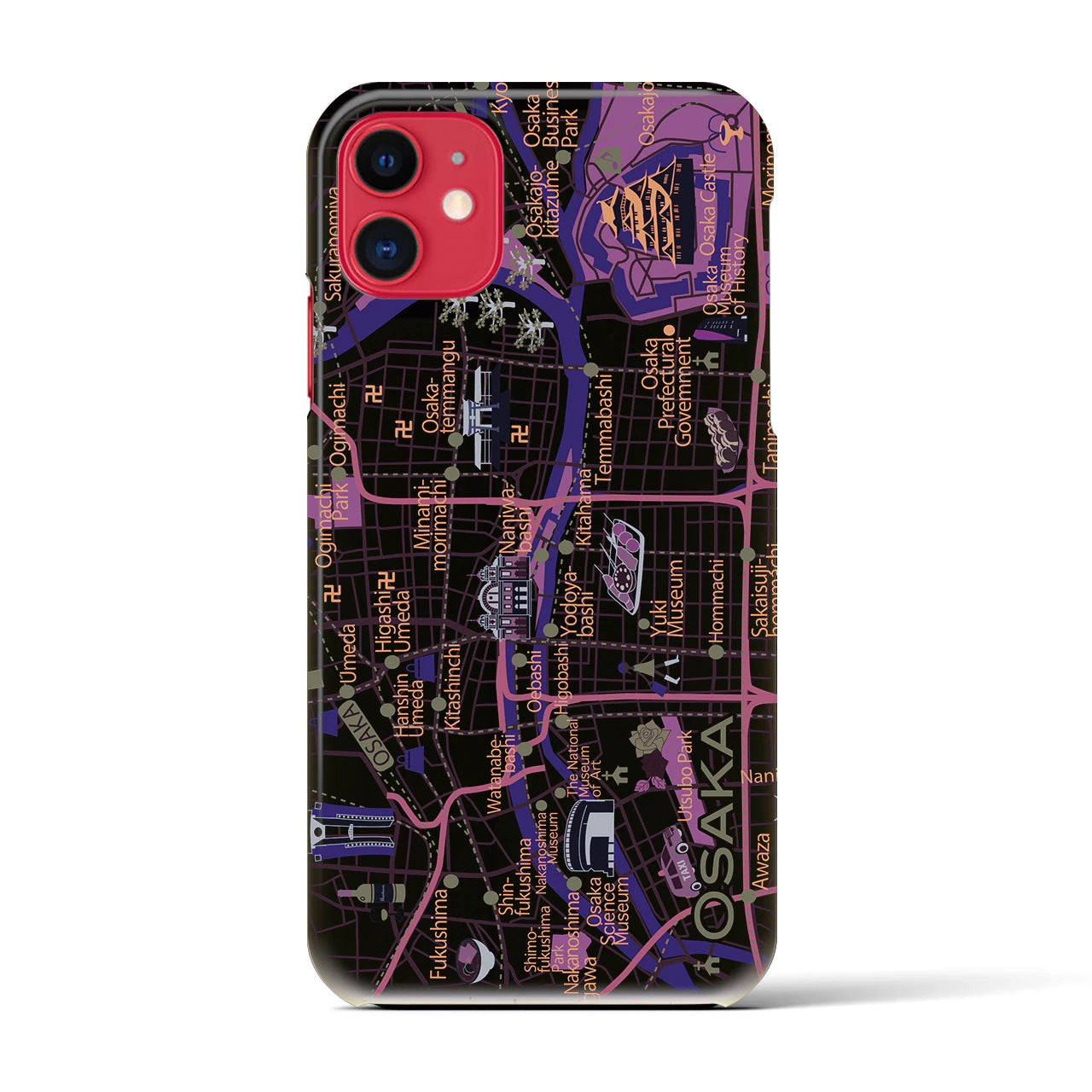 【大阪】イラストマップiPhoneケース(バックカバータイプ)