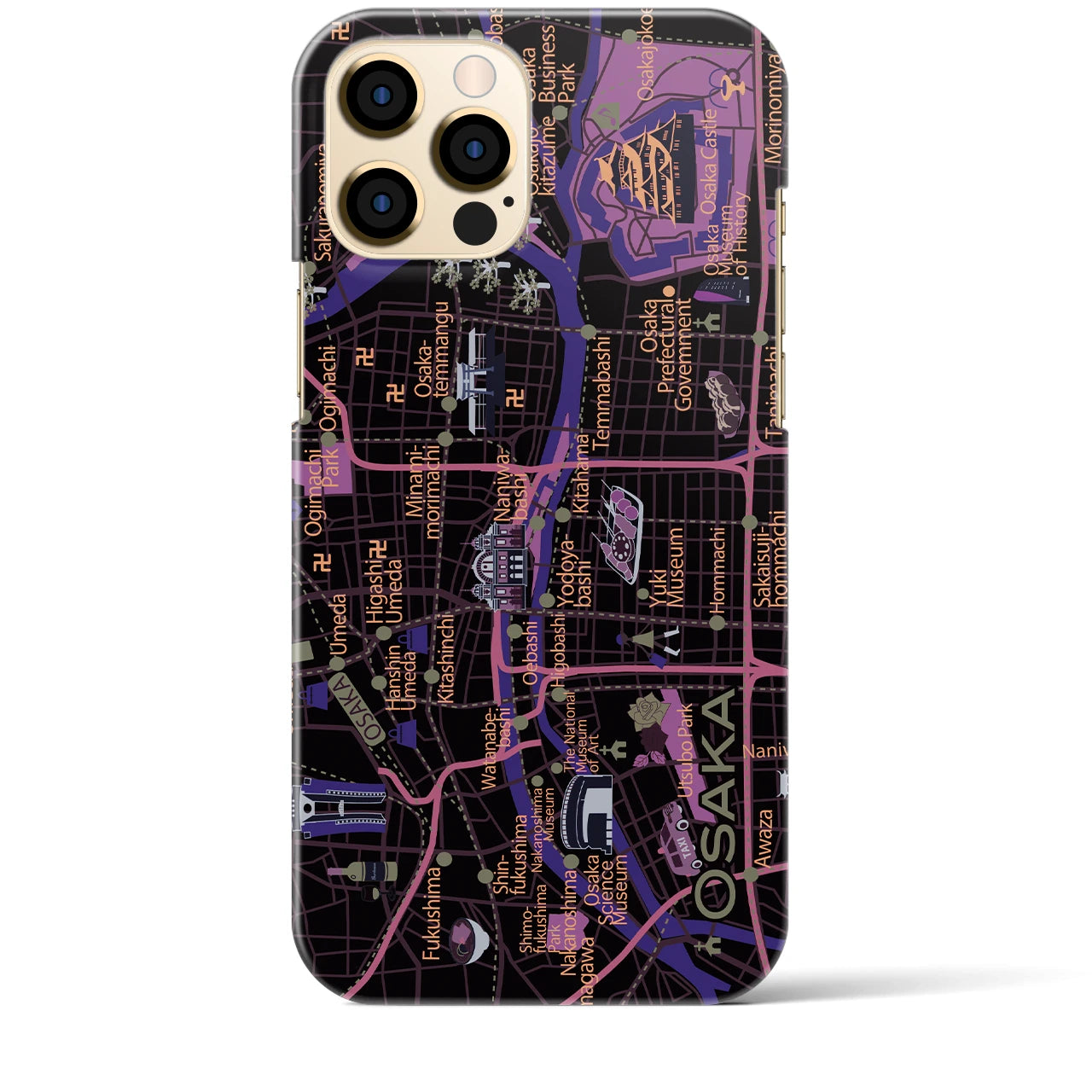 【大阪】イラストマップiPhoneケース(バックカバータイプ)
