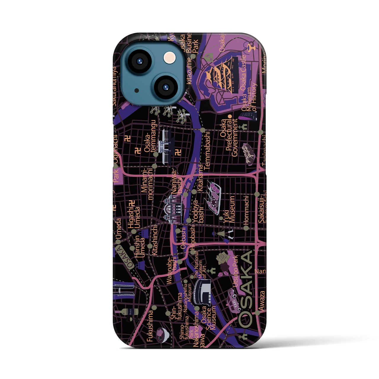 【大阪】イラストマップiPhoneケース(バックカバータイプ)