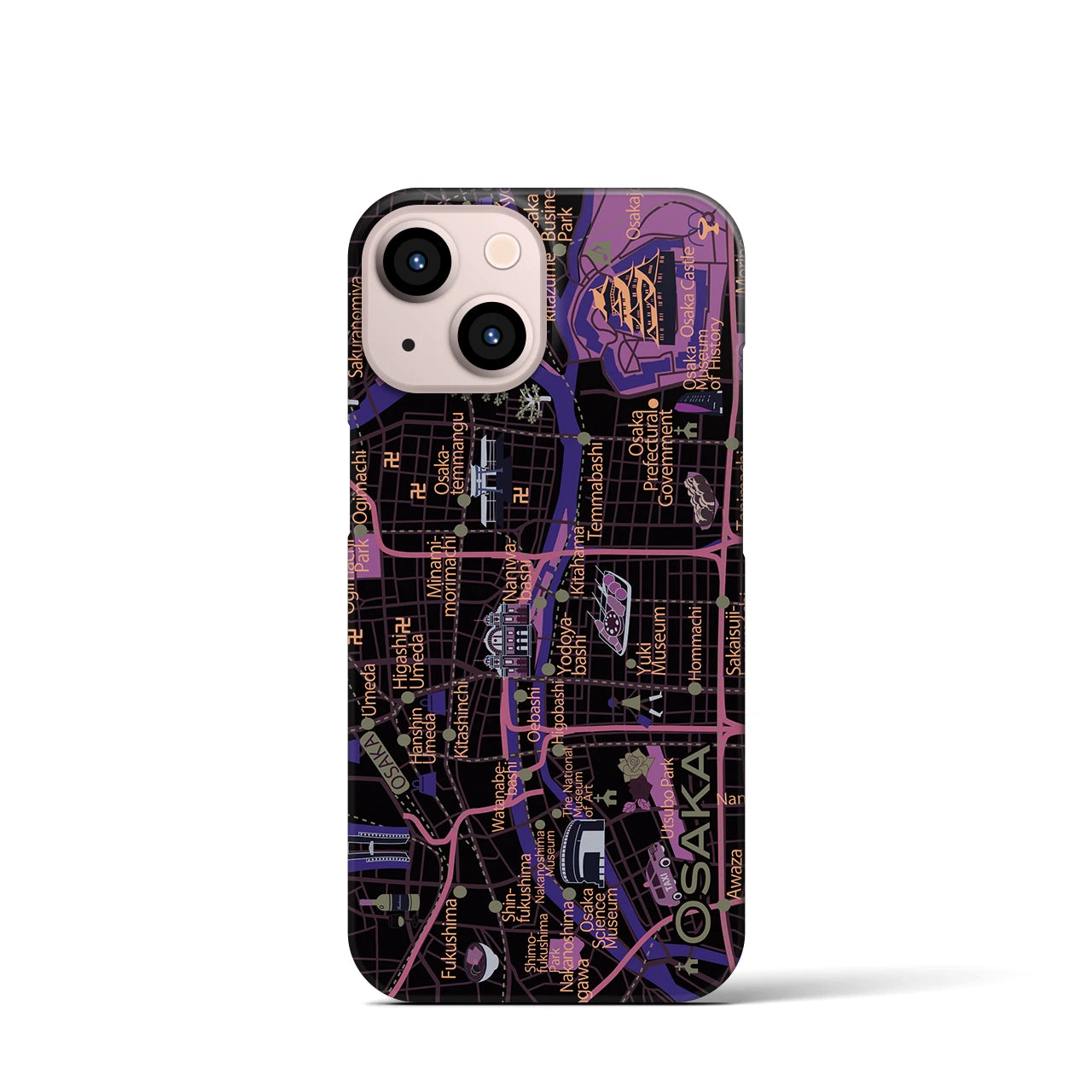 【大阪】イラストマップiPhoneケース(バックカバータイプ)