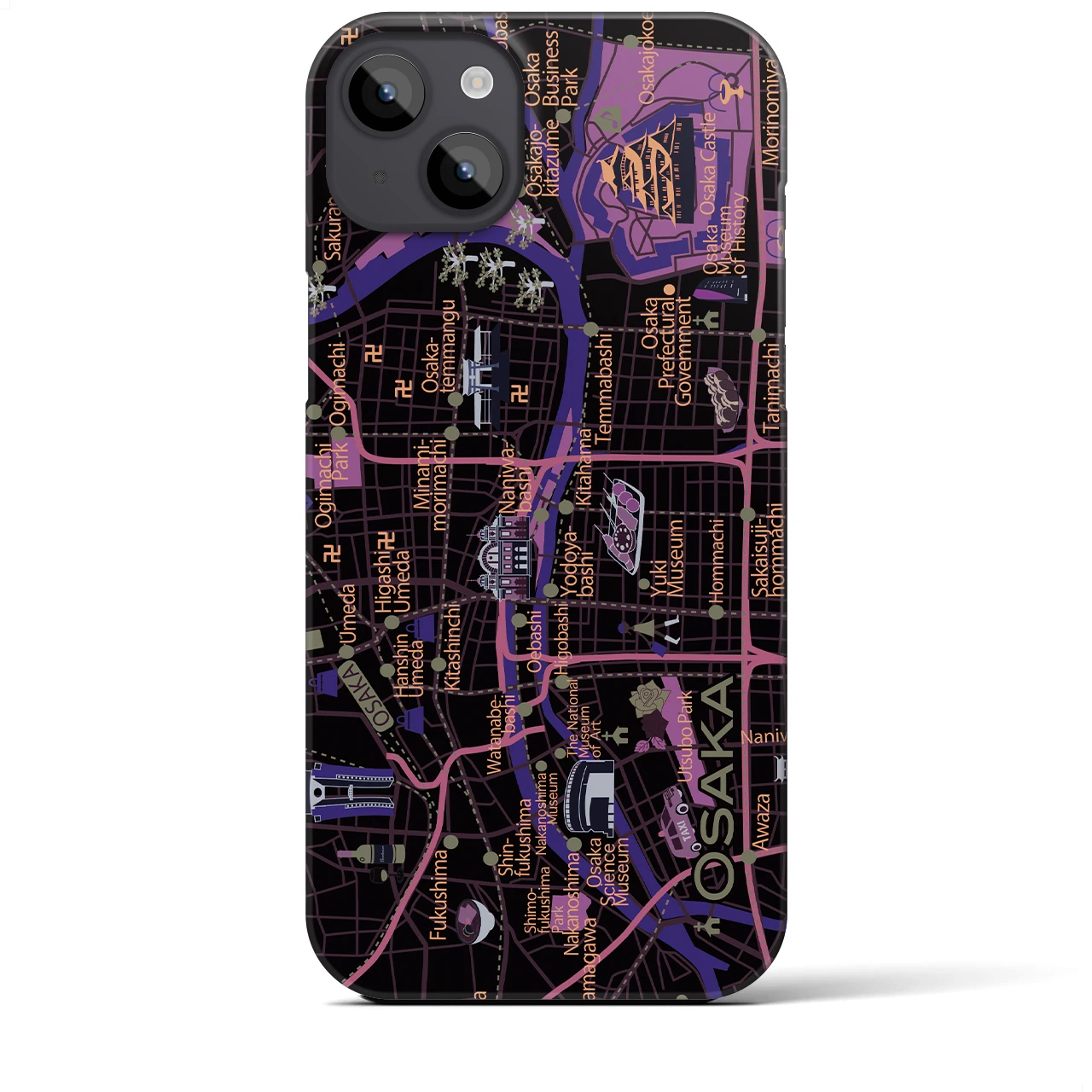 【大阪】イラストマップiPhoneケース(バックカバータイプ)